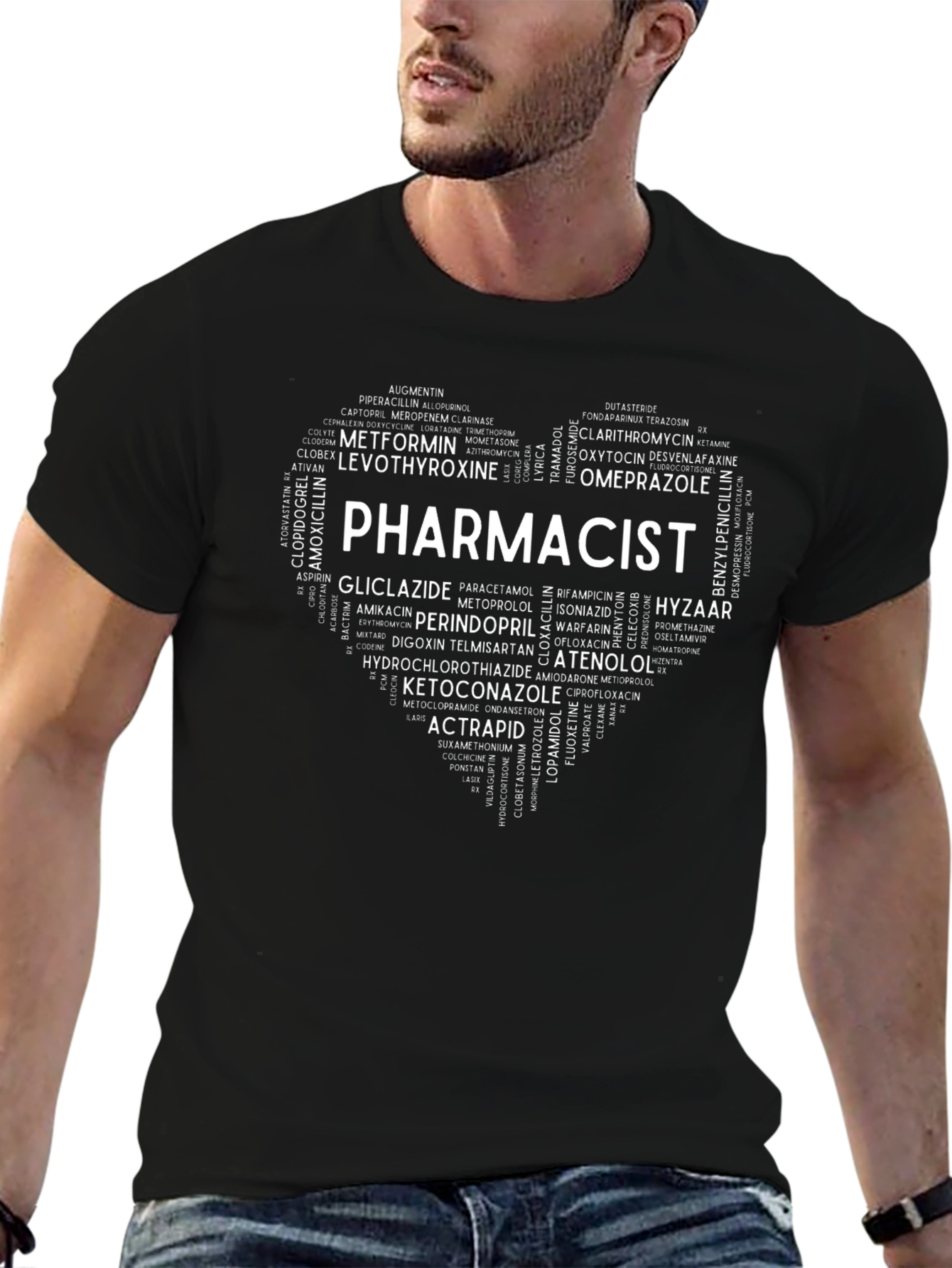 Pharmacist Heart Word Art T-Shirt