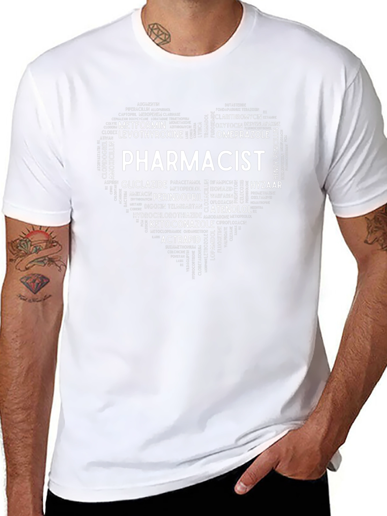 Pharmacist Heart Word Art T-Shirt