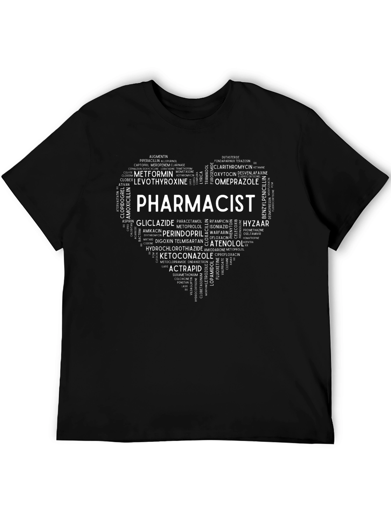 Pharmacist Heart Word Art T-Shirt