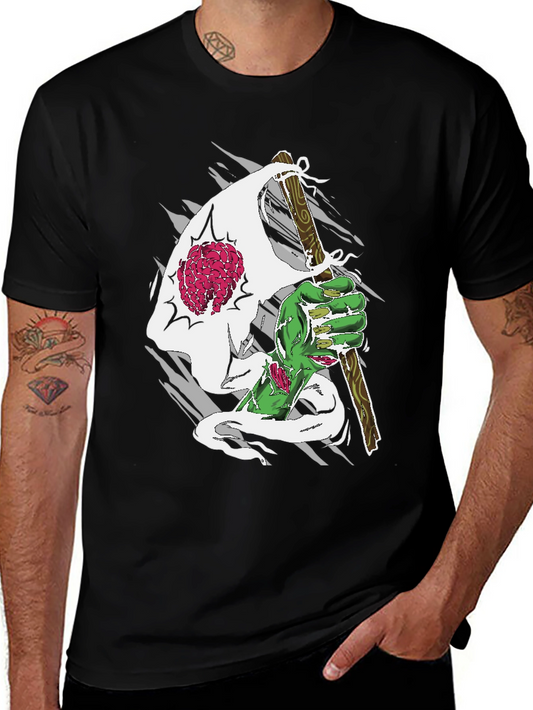 Zombie Brain Flag Graphic T-Shirt