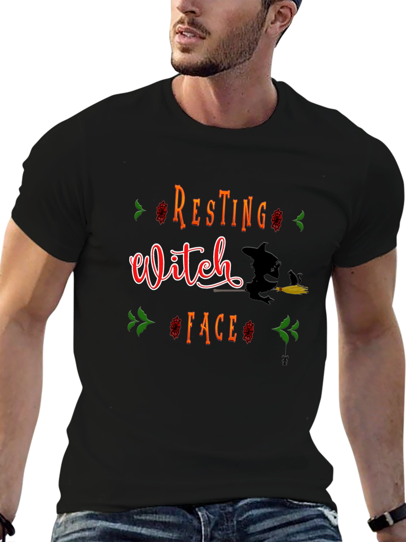 Resting Witch Face Halloween T-Shirt