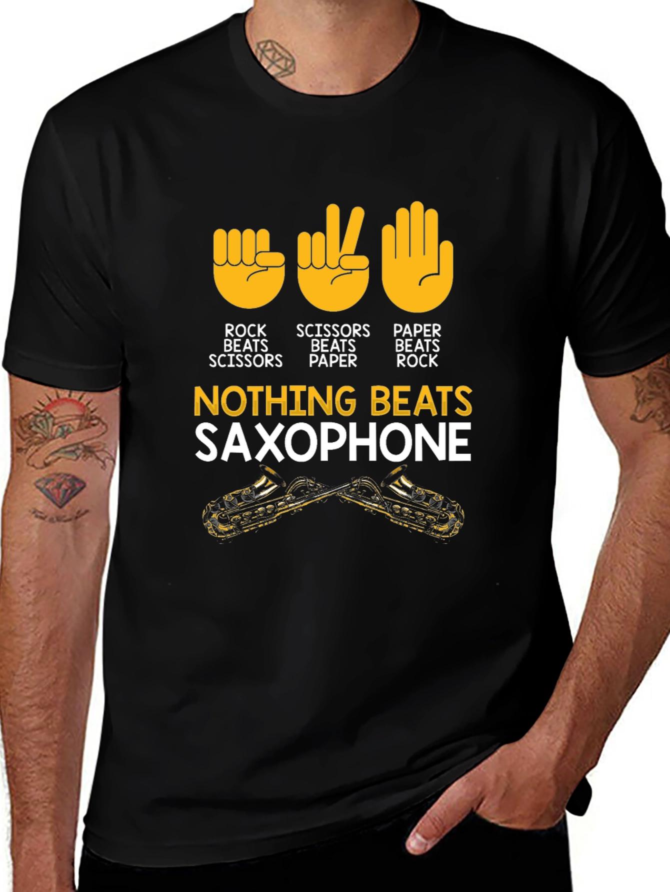 Rock Paper Scissors Saxophone T-Shirt