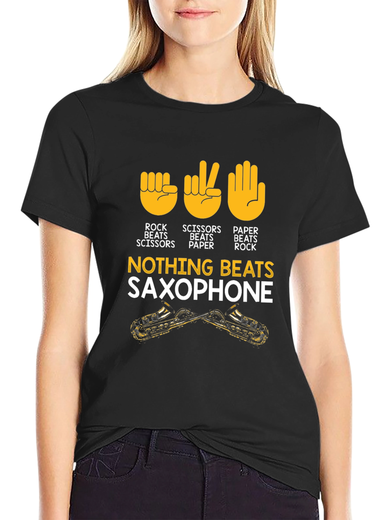 Rock Paper Scissors Saxophone T-Shirt