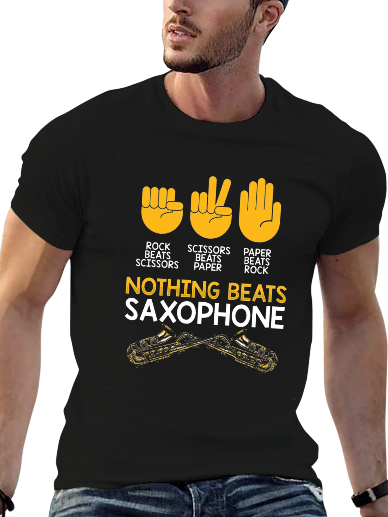 Rock Paper Scissors Saxophone T-Shirt
