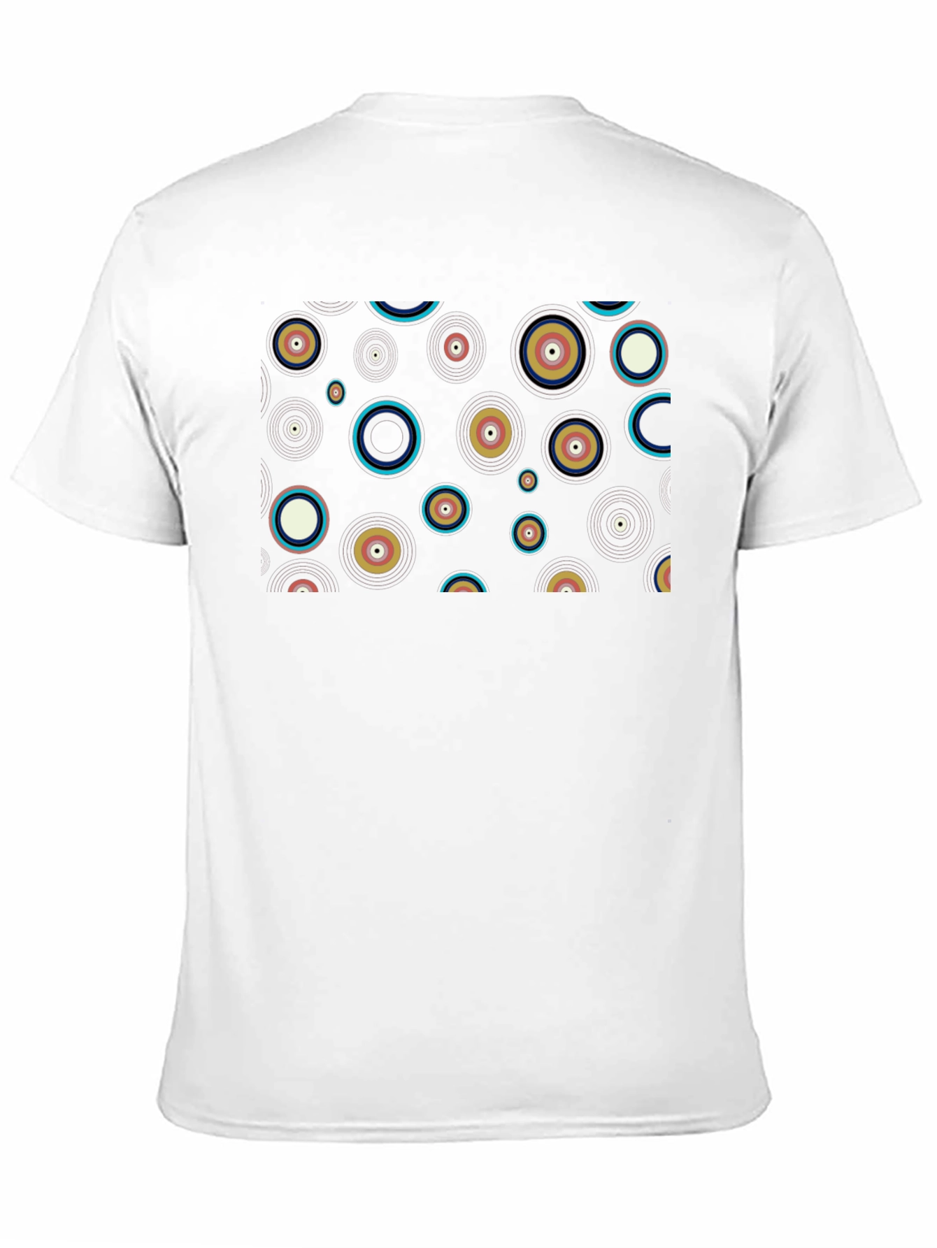 Retro Circle Pattern Black T-Shirt