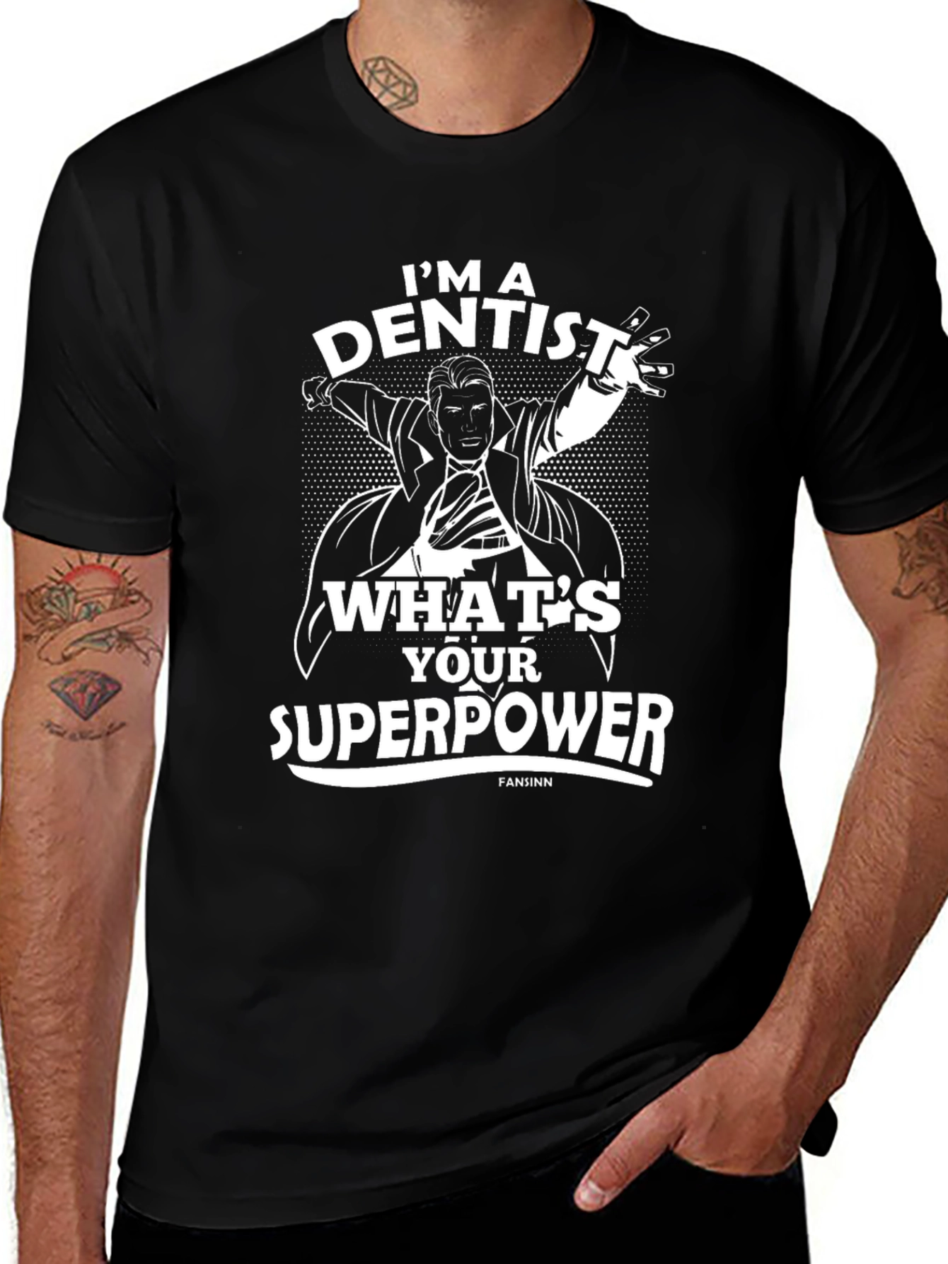 Dentist Superpower T-Shirt - Black Cotton Tee