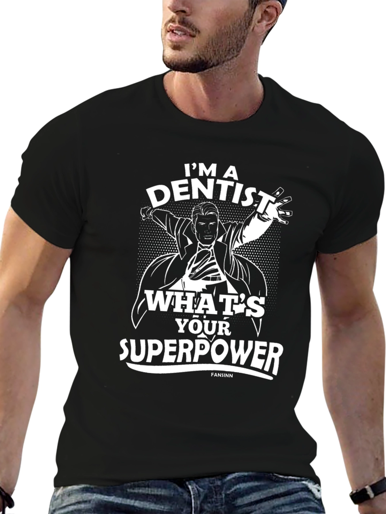 Dentist Superpower T-Shirt - Black Cotton Tee
