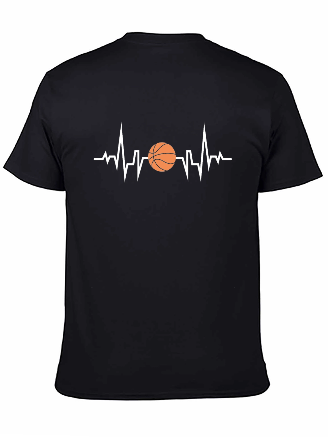 Basketball Heartbeat Graphic Tee - Black