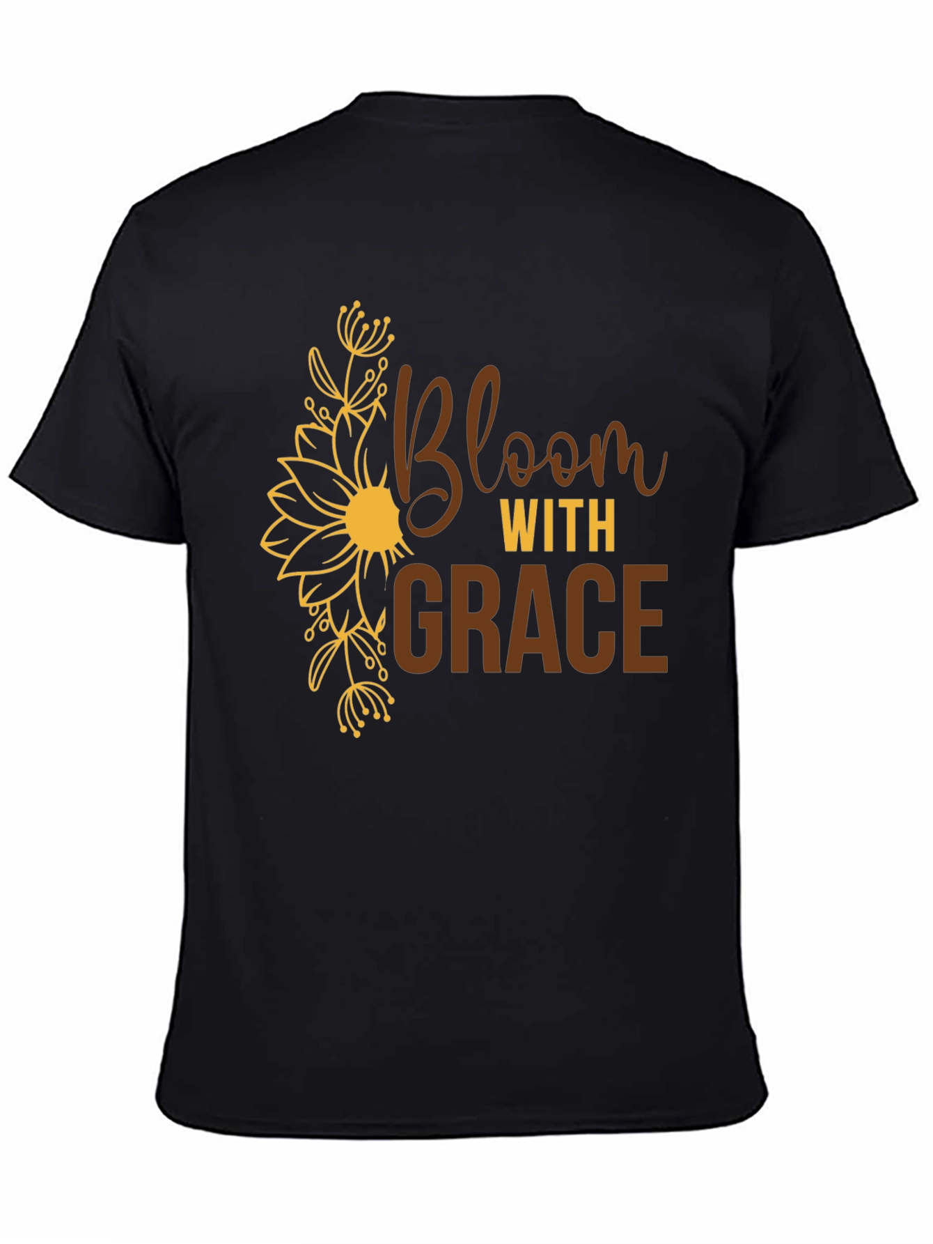 Bloom with Grace Black Graphic Tee