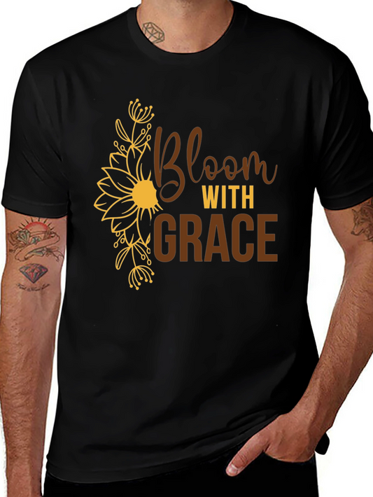 Bloom with Grace Black Graphic Tee