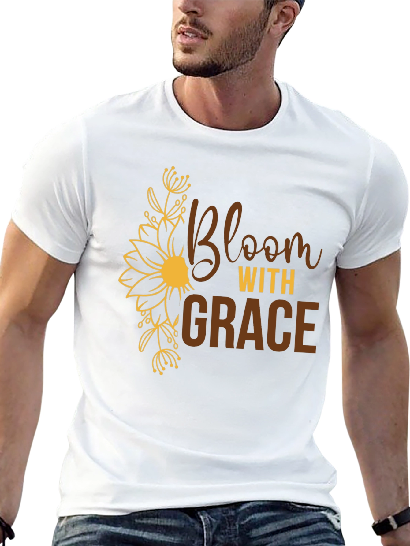 Bloom with Grace Black Graphic Tee