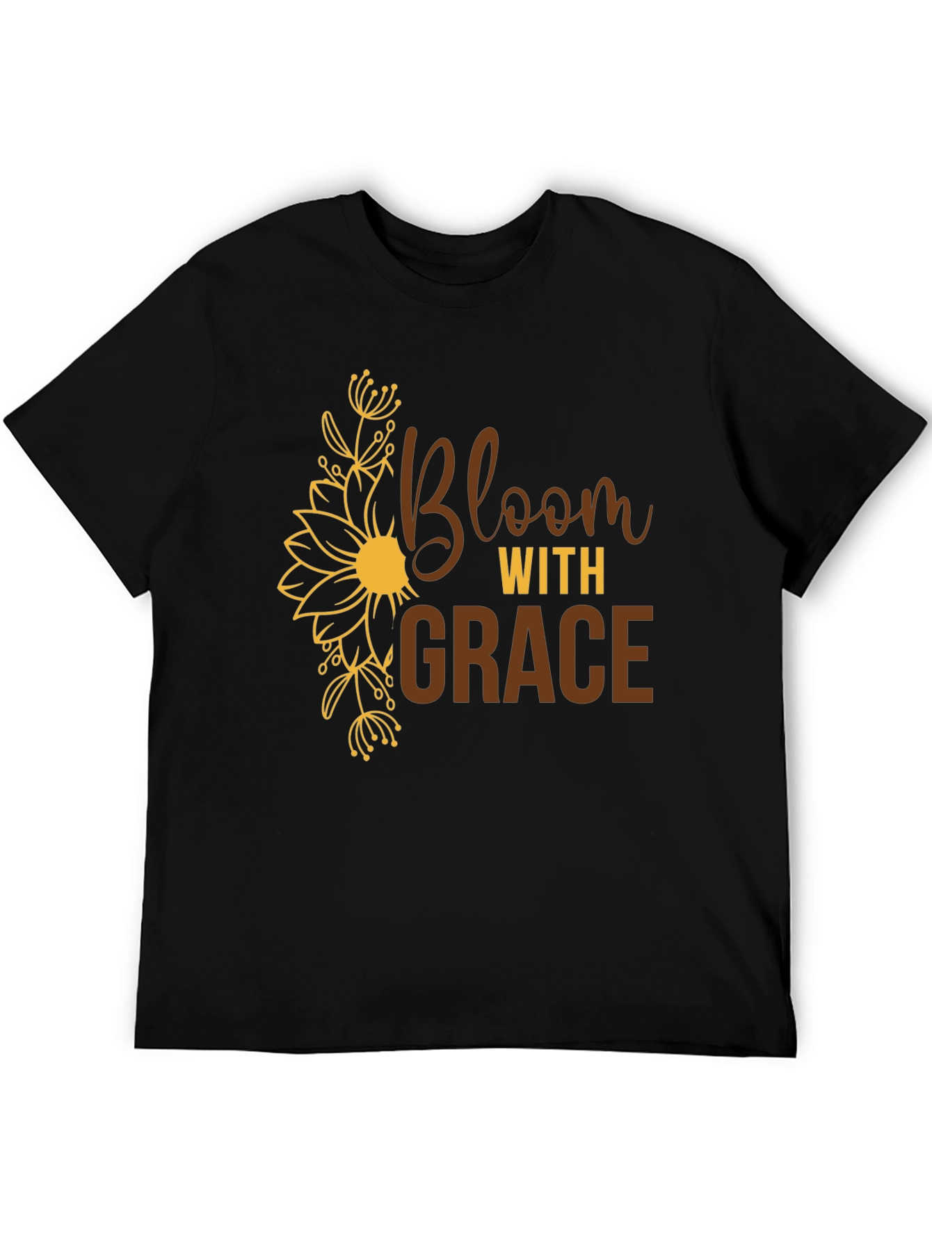 Bloom with Grace Black Graphic Tee