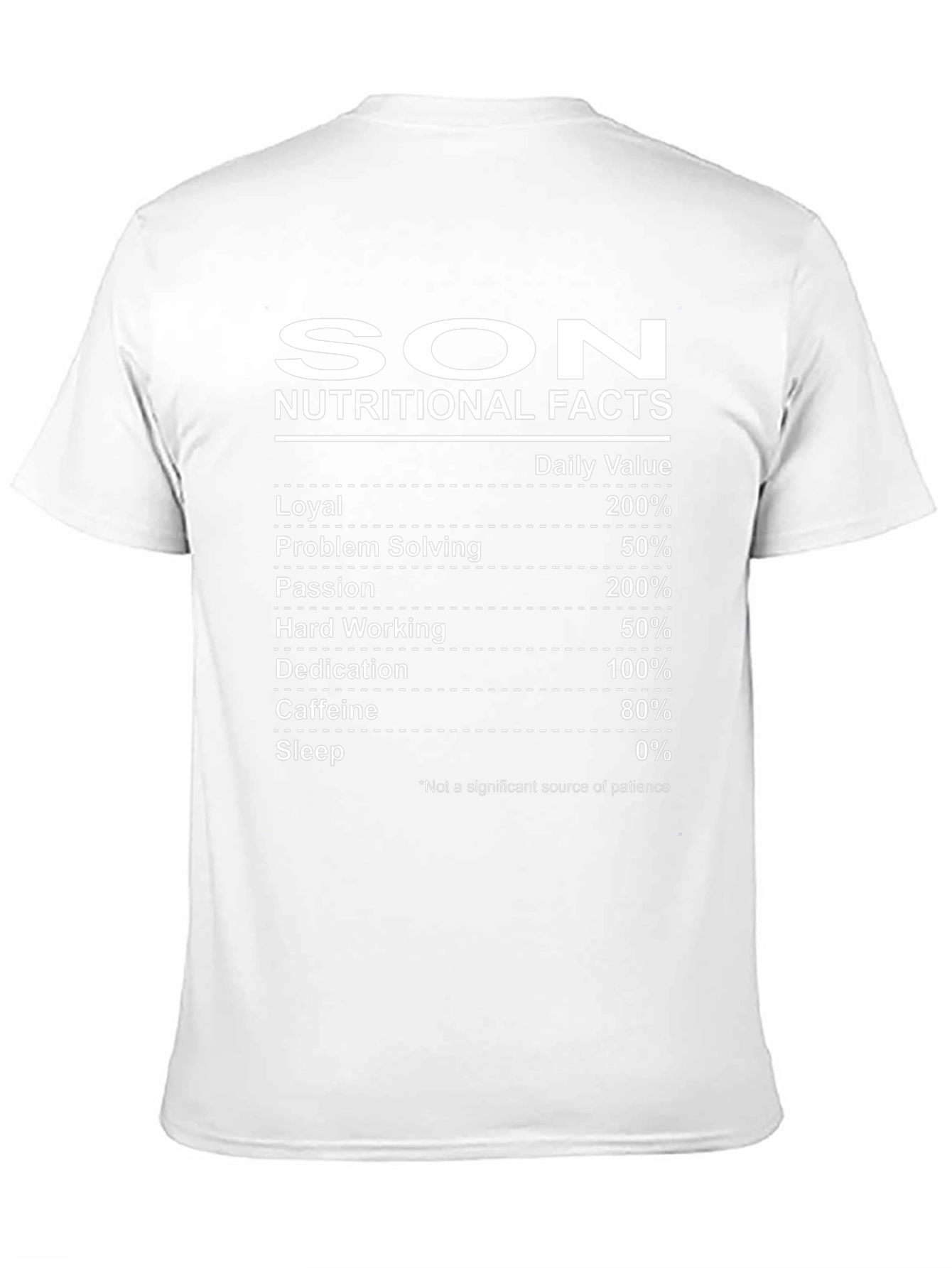 Son Nutritional Facts Black Graphic Tee