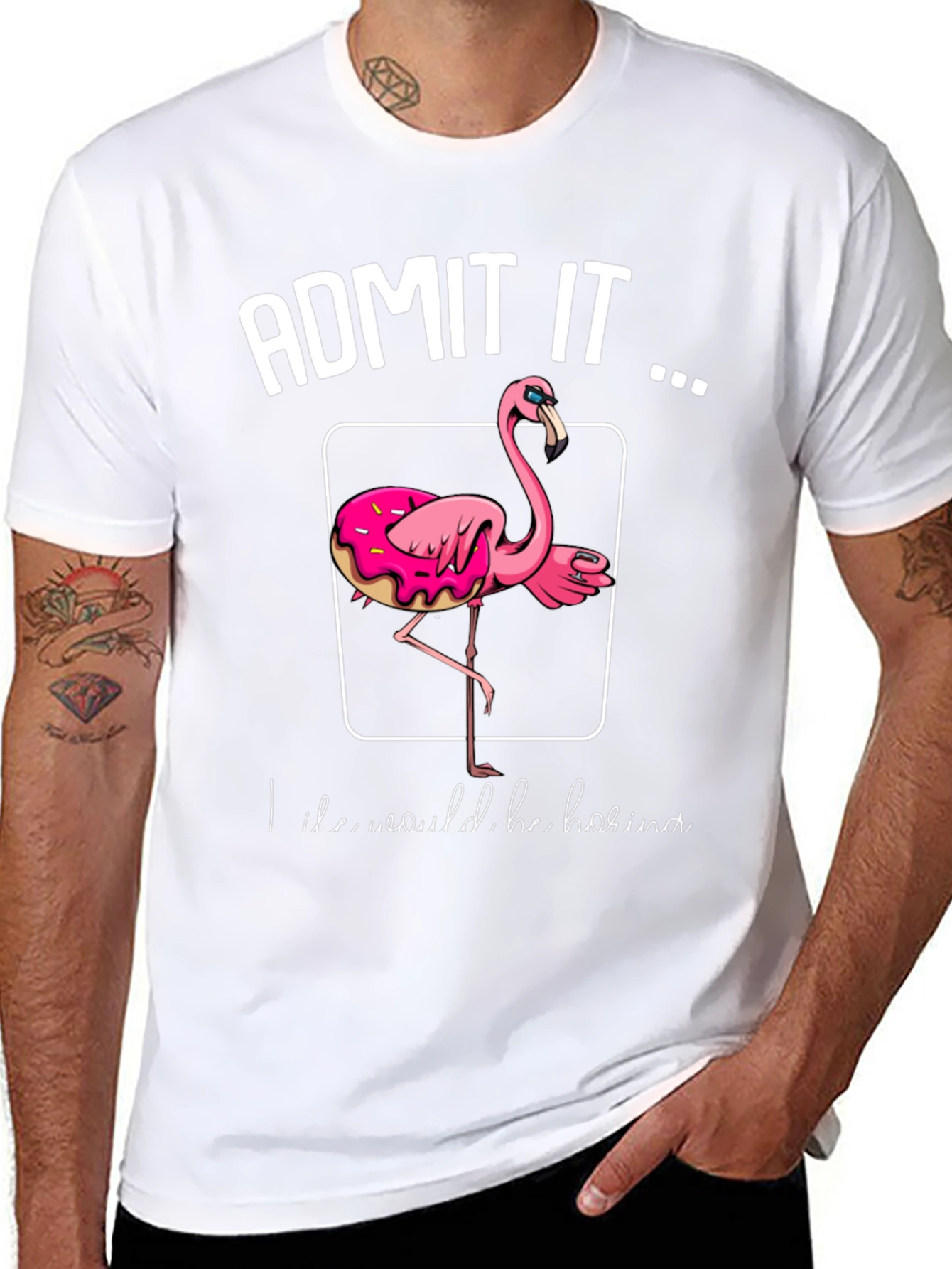 Admit It Flamingo Donut T-Shirt