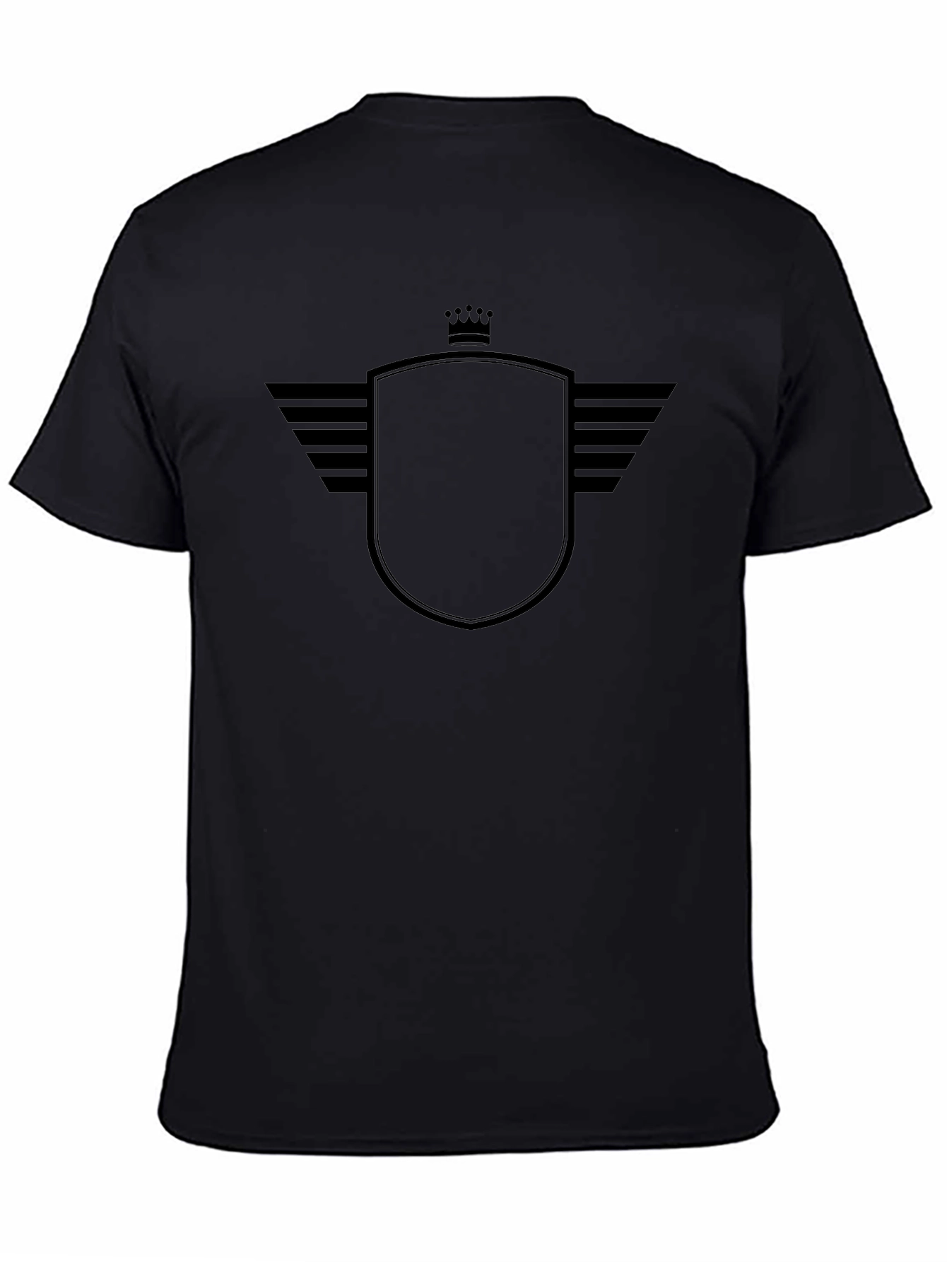 Black Graphic Tee - Crown Shield Design