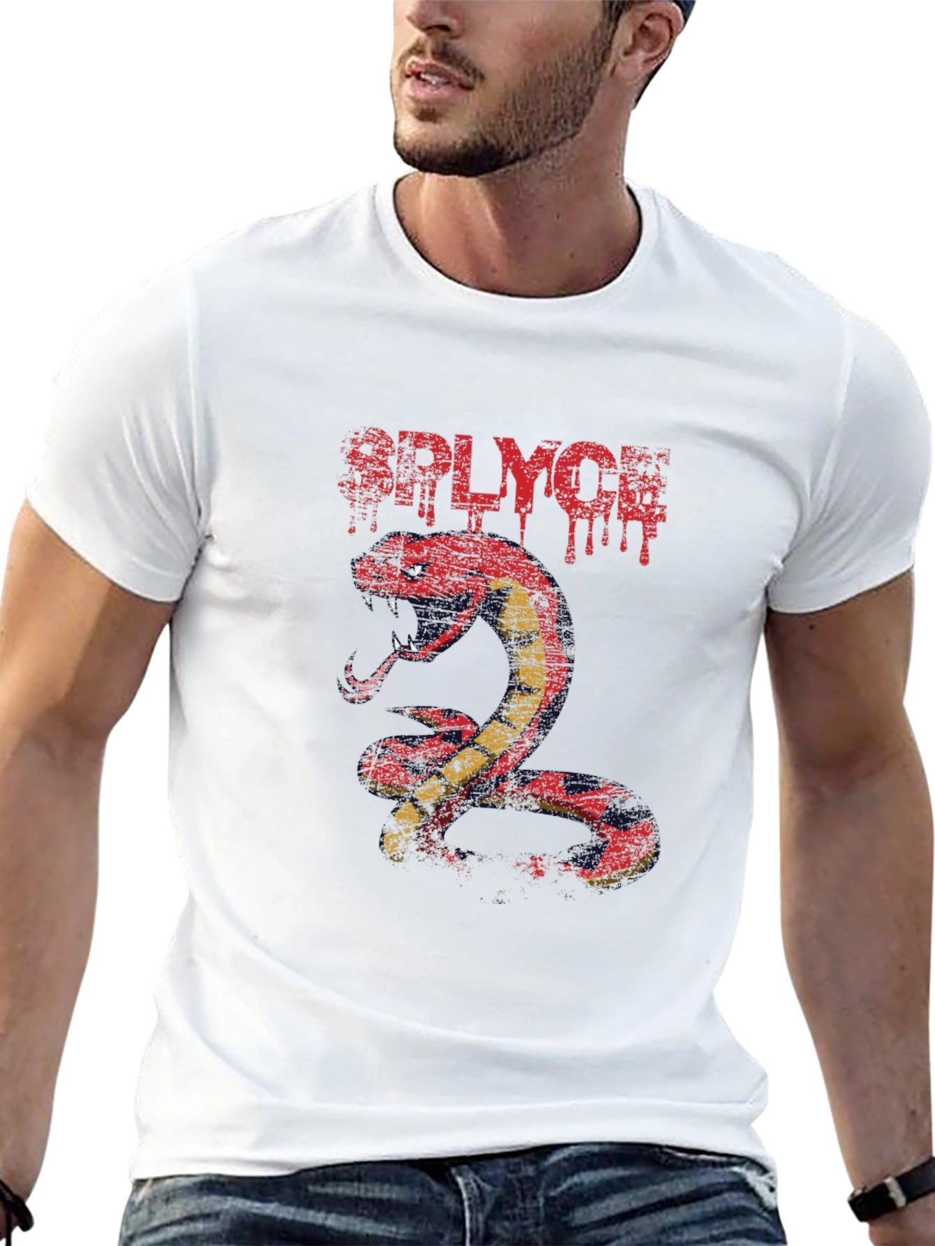RPLYCH Snake Graphic Print T-Shirt