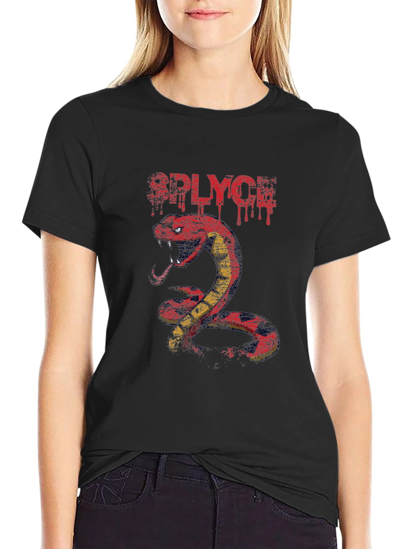 RPLYCH Snake Graphic Print T-Shirt