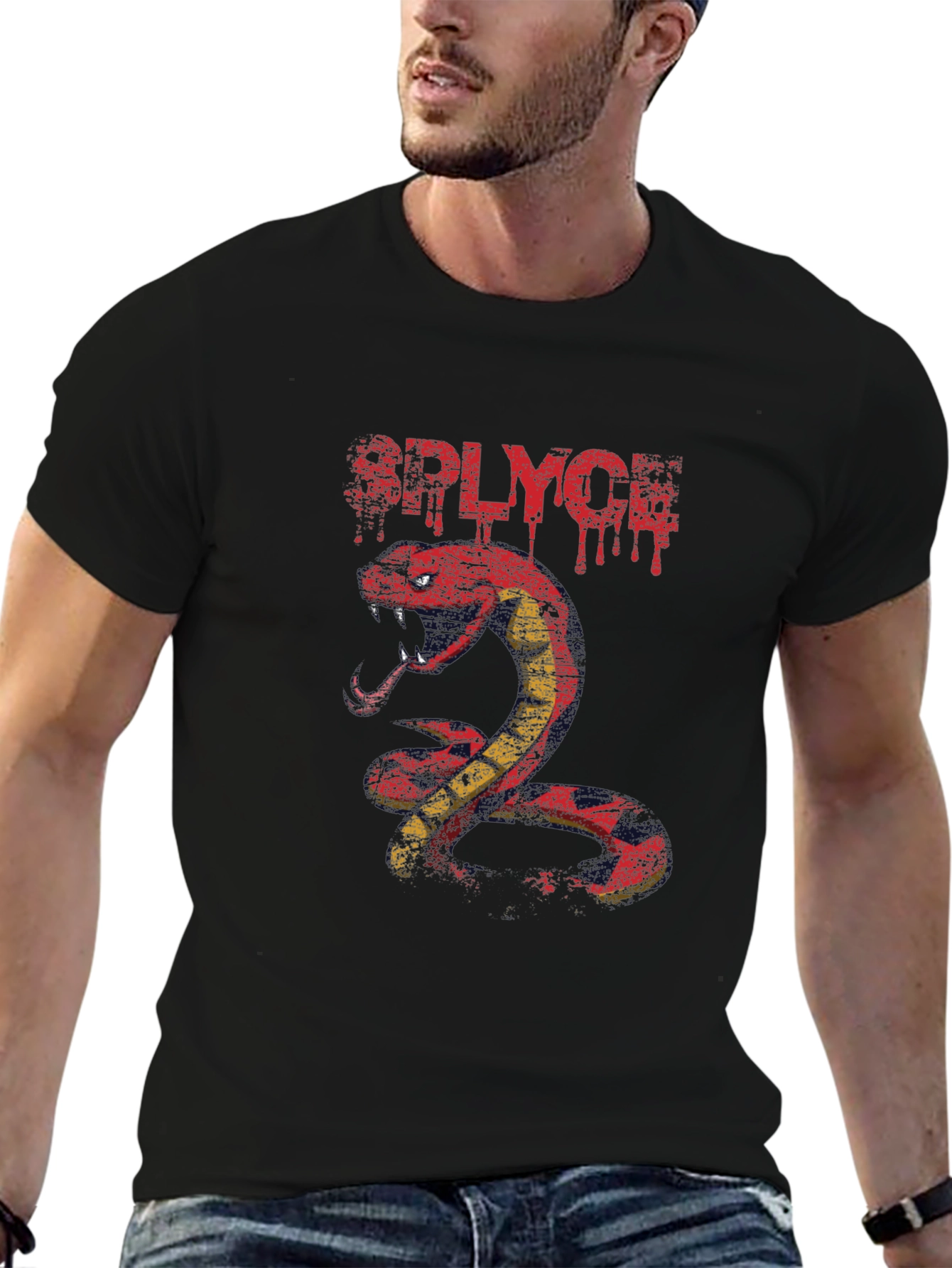 RPLYCH Snake Graphic Print T-Shirt