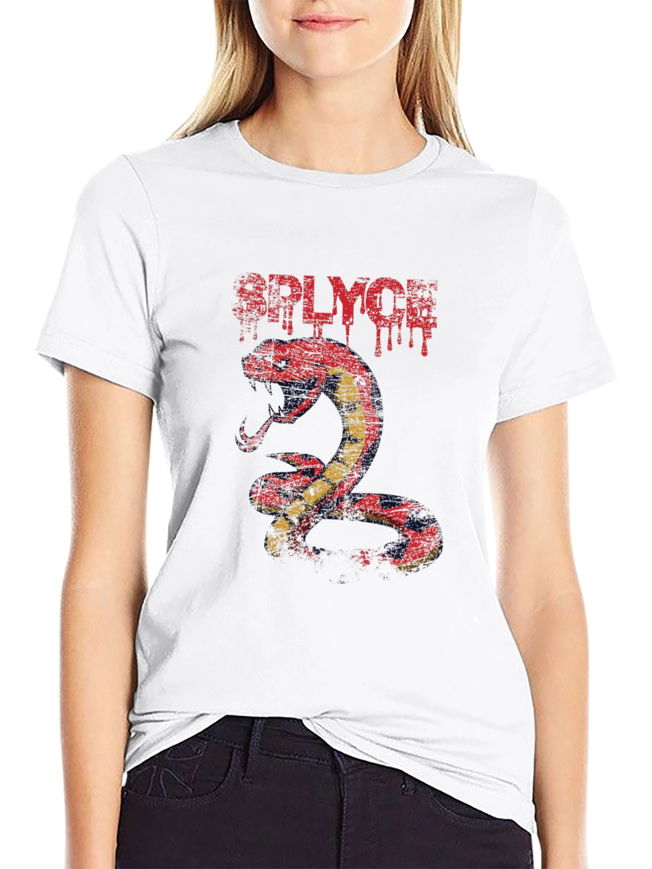RPLYCH Snake Graphic Print T-Shirt