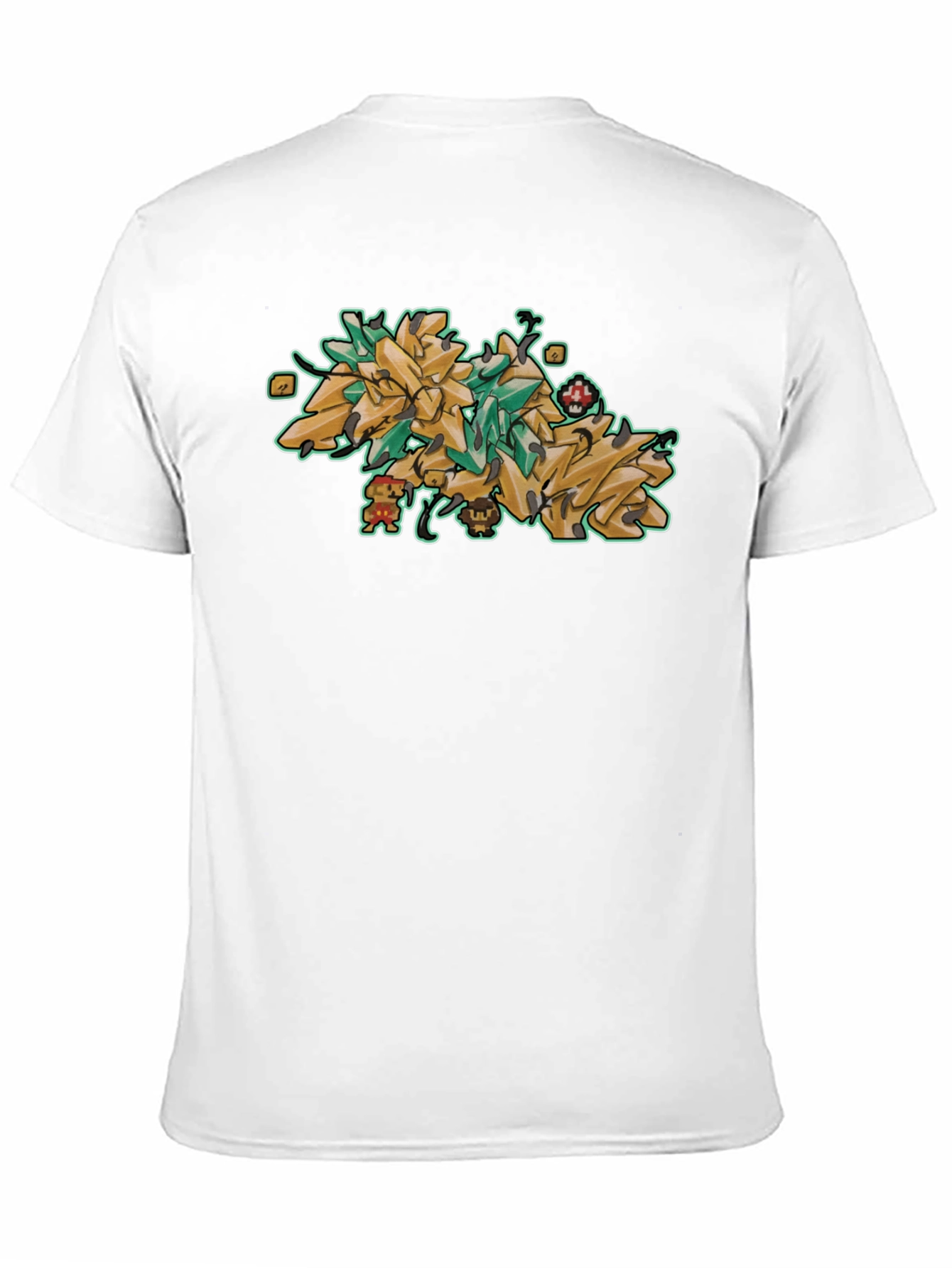 Mario Graffiti Art Black T-Shirt