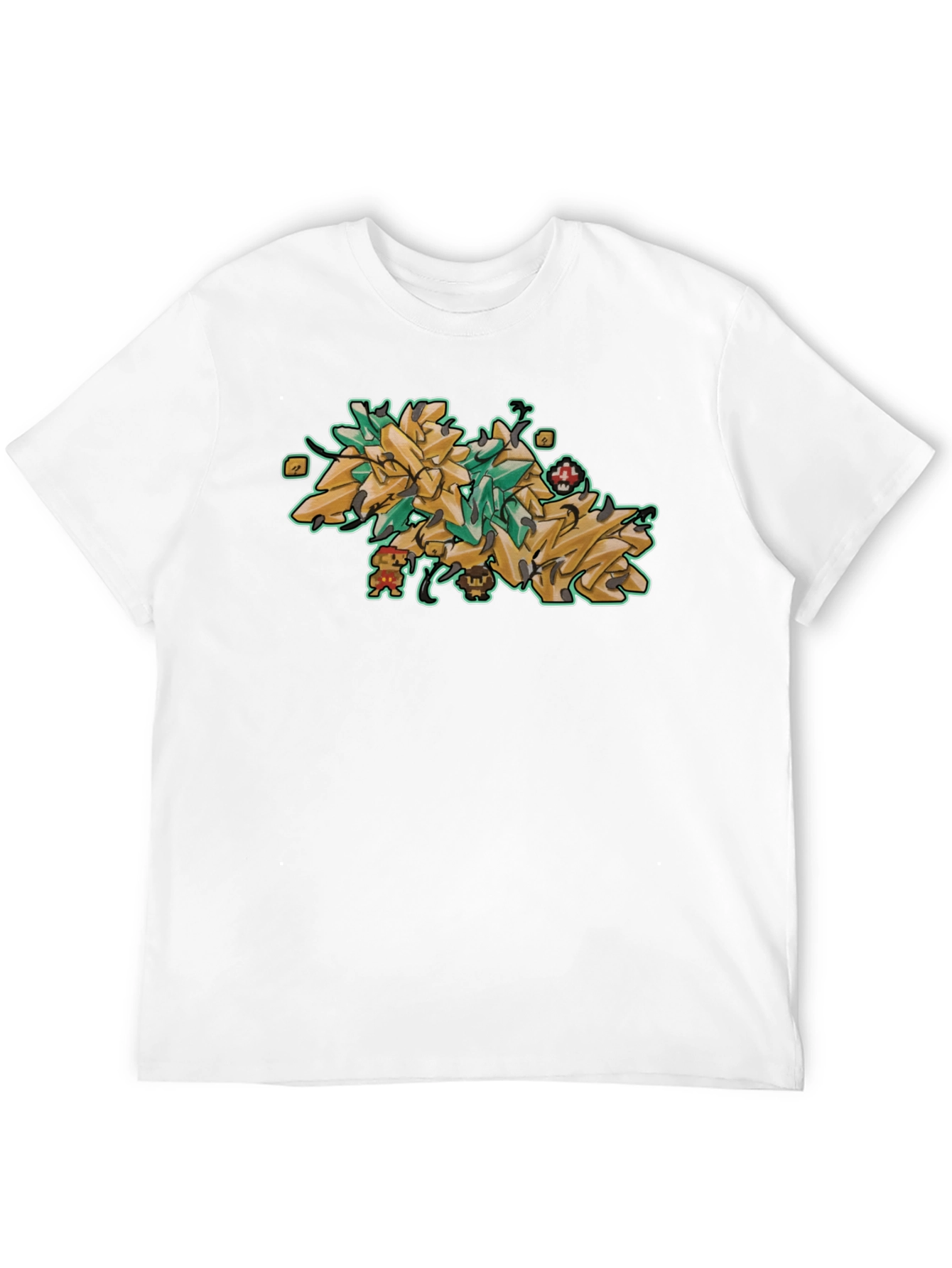 Mario Graffiti Art Black T-Shirt