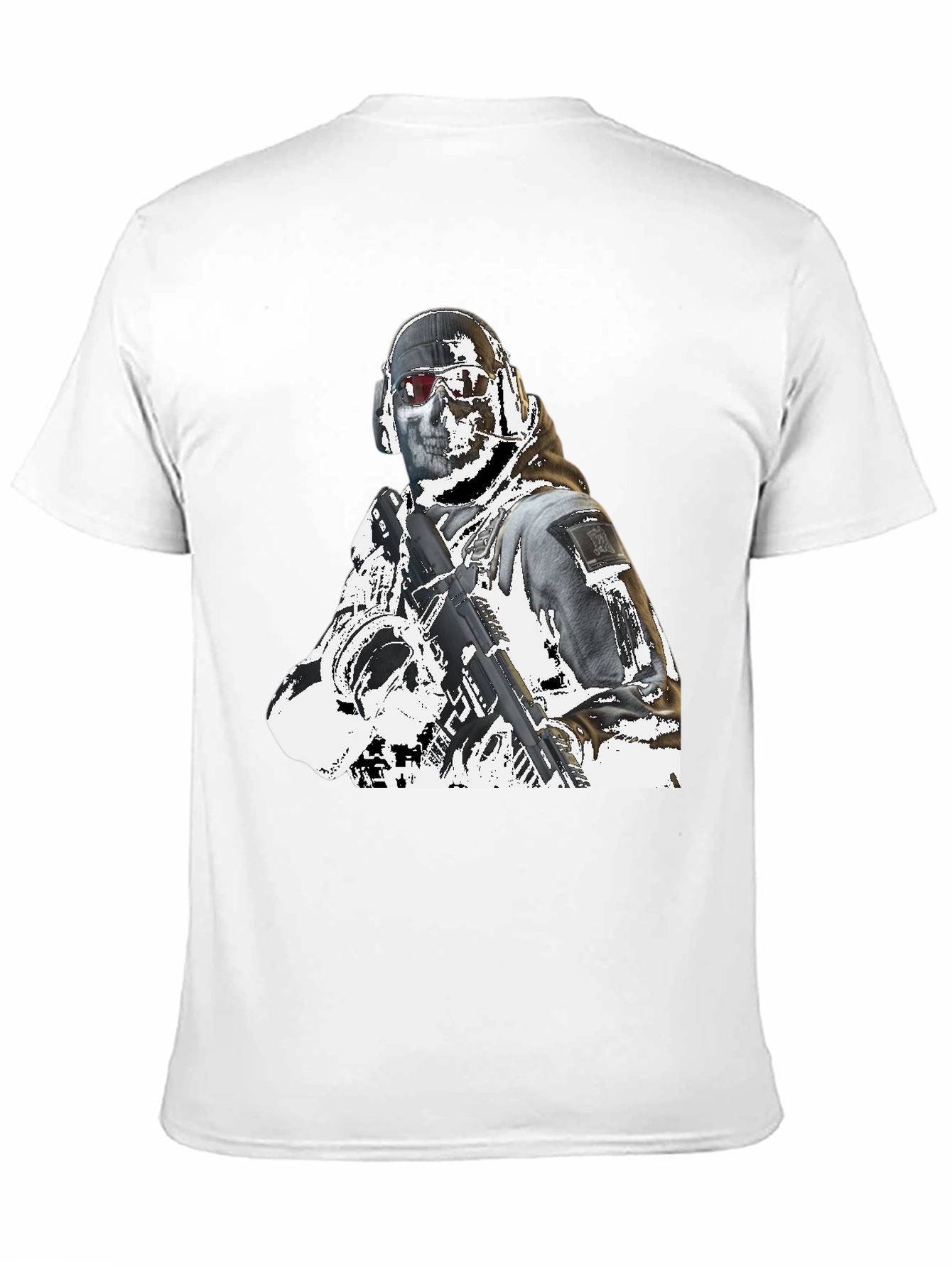 Tactical Soldier Graphic Tee - Black Cotton T-Shirt
