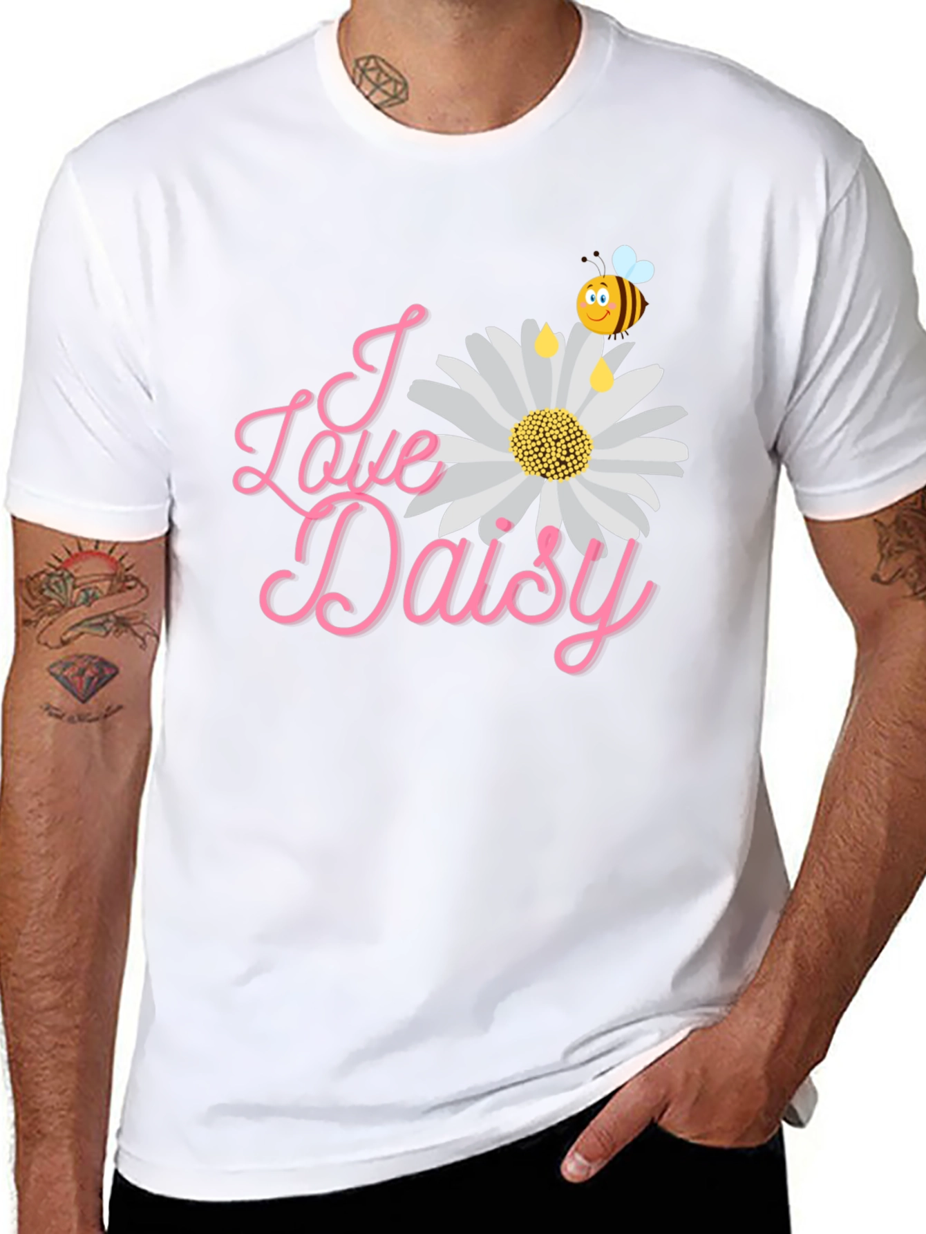 I Love Daisy Black T-Shirt