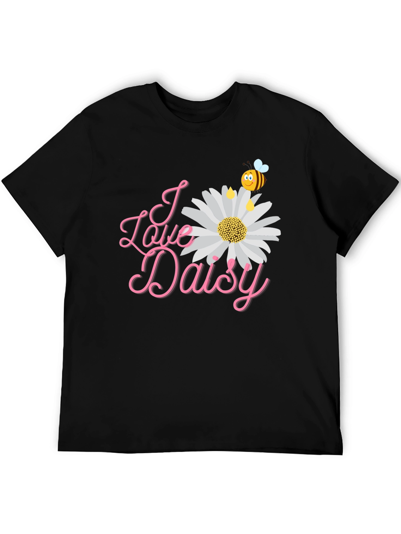 I Love Daisy Black T-Shirt