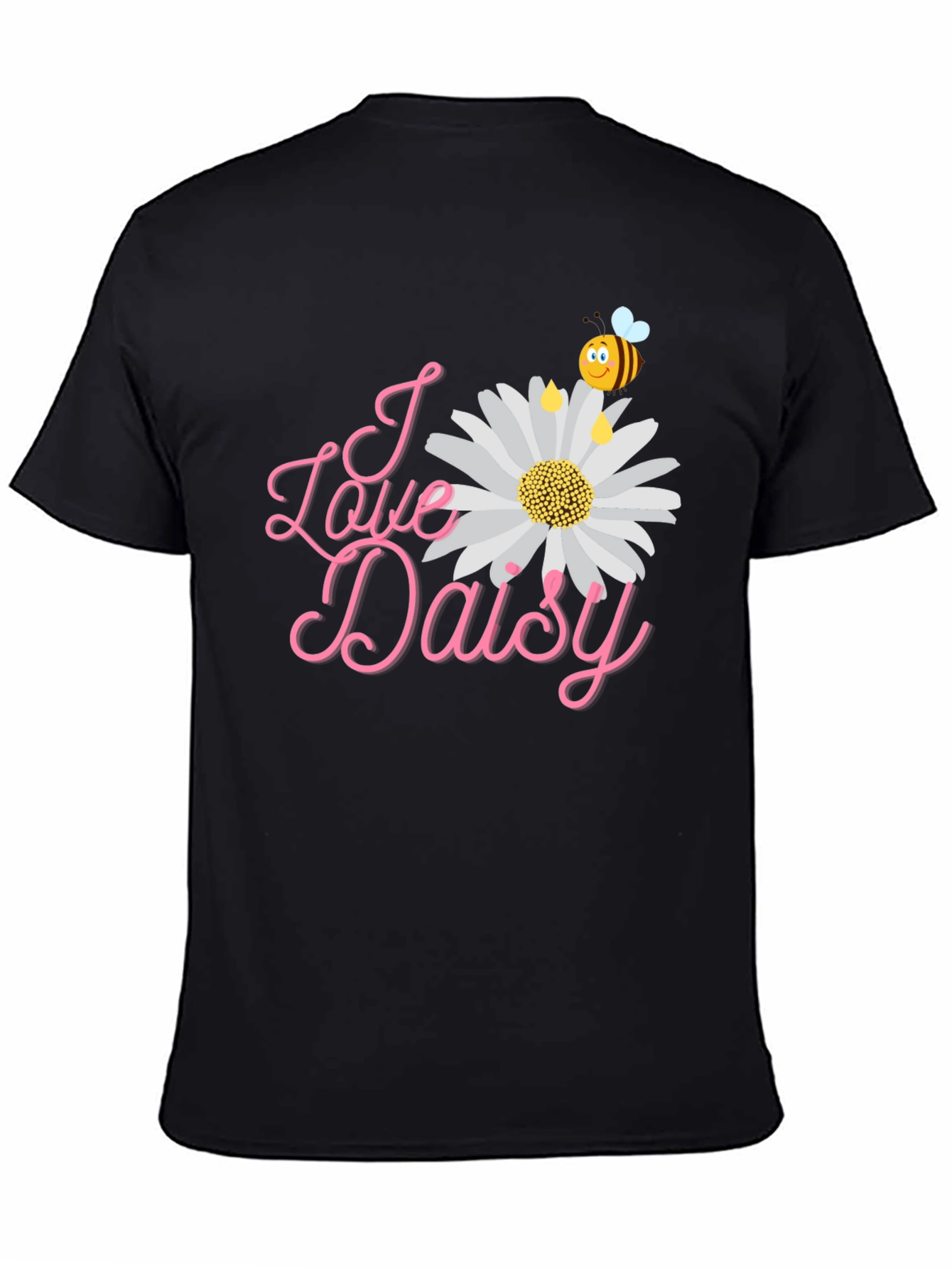 I Love Daisy Black T-Shirt