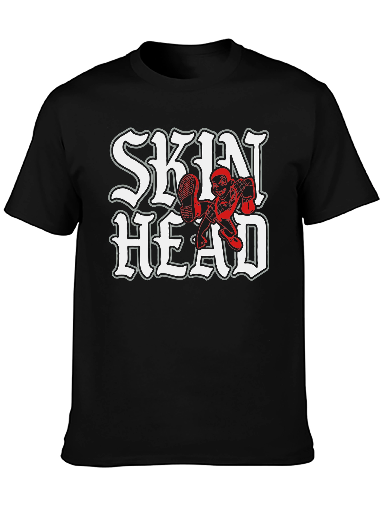 Skinhead Black T-Shirt - Bold Graphic Tee