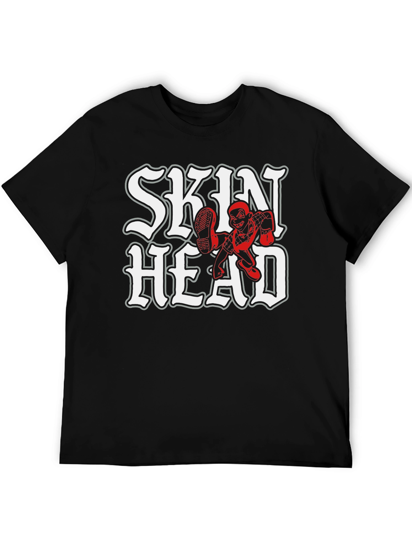 Skinhead Black T-Shirt - Bold Graphic Tee