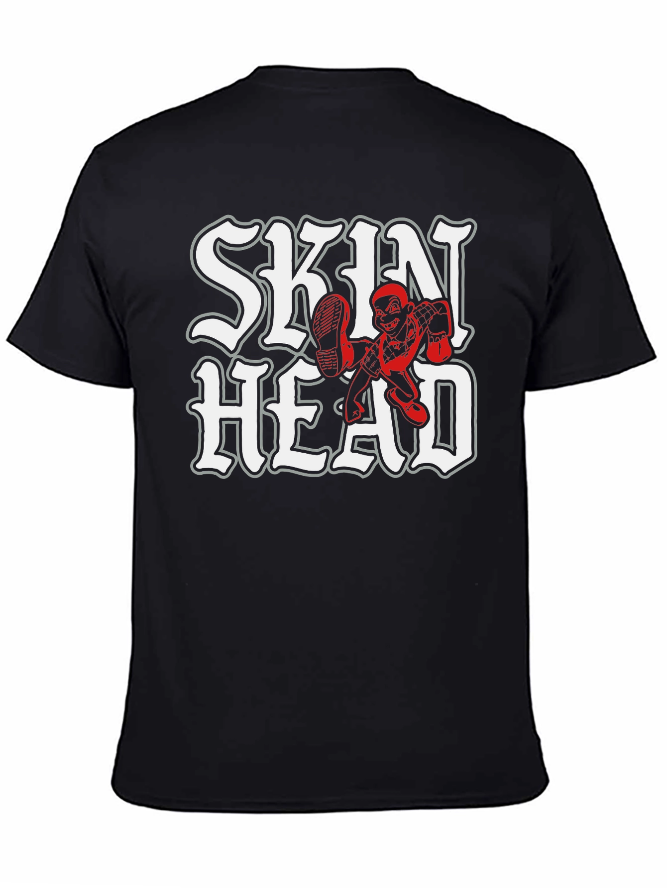 Skinhead Black T-Shirt - Bold Graphic Tee