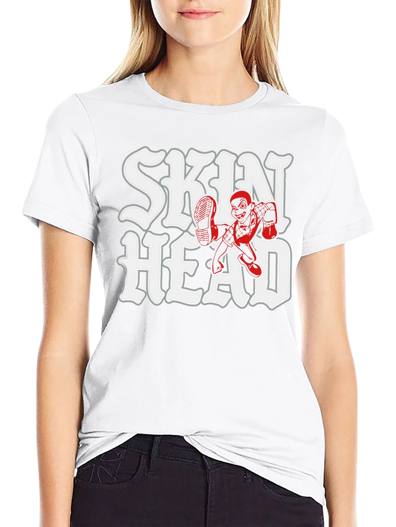 Skinhead Black T-Shirt - Bold Graphic Tee