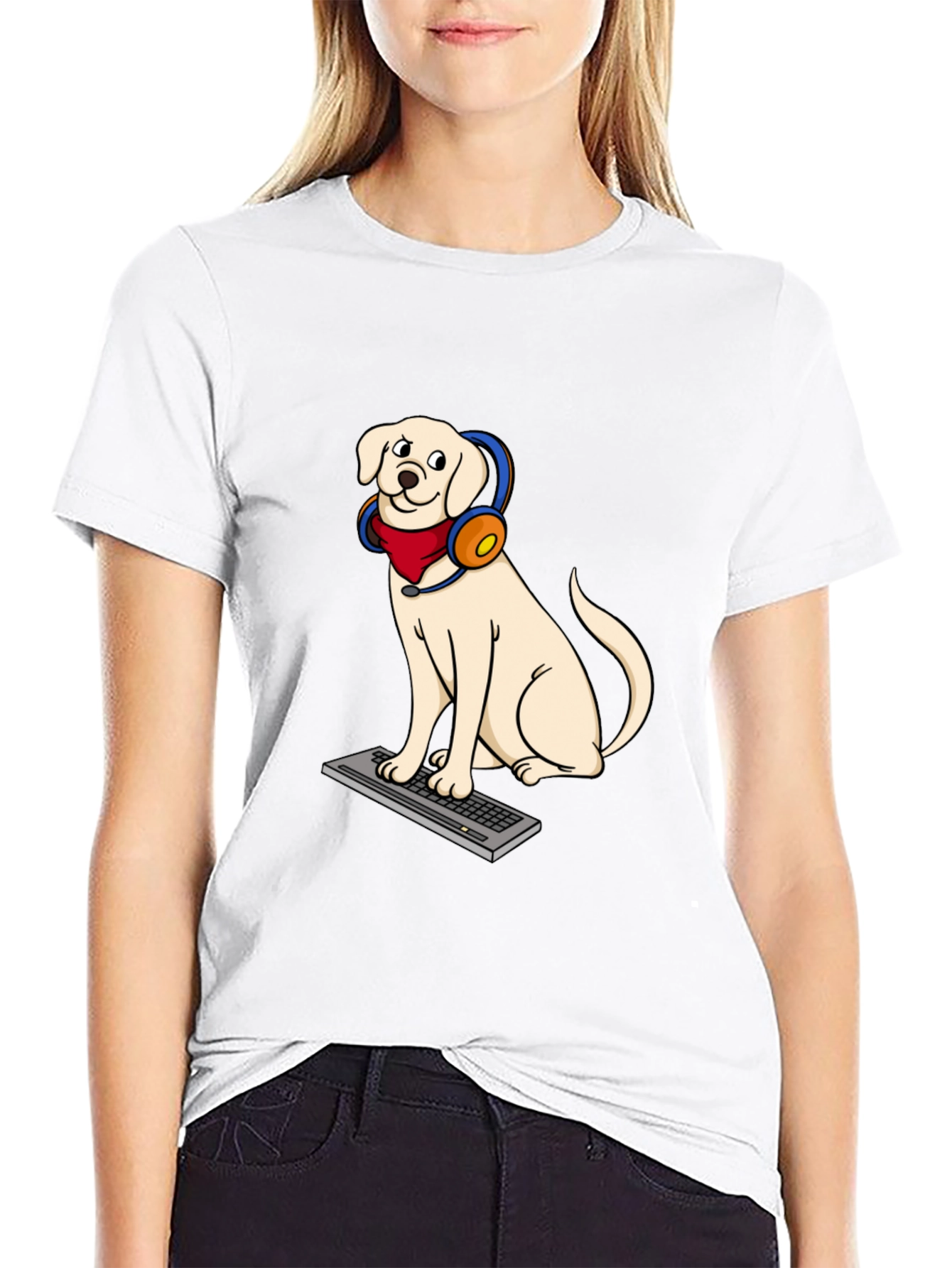 Dog Gamer Graphic T-Shirt - Playful Canine Design