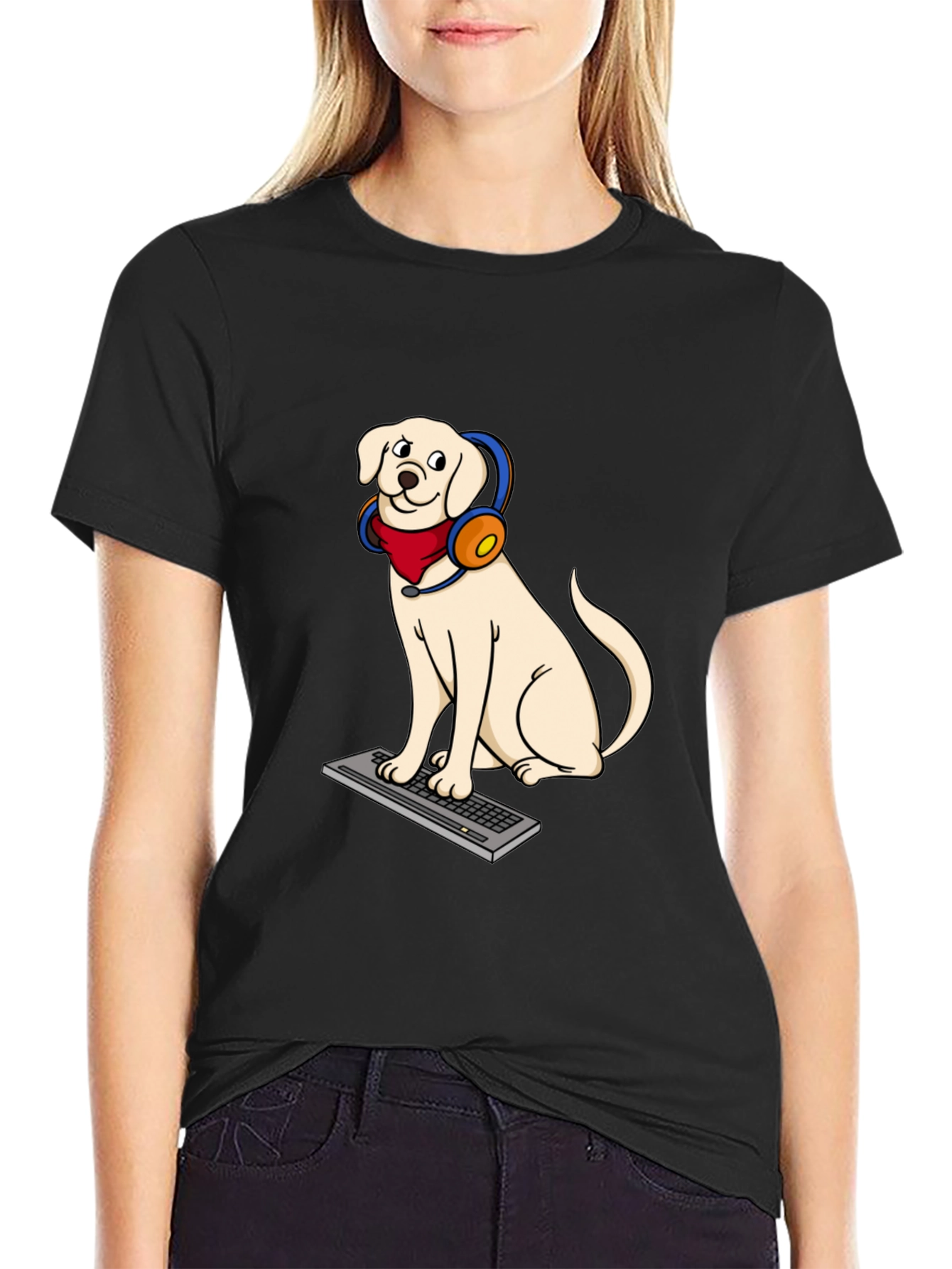Dog Gamer Graphic T-Shirt - Playful Canine Design