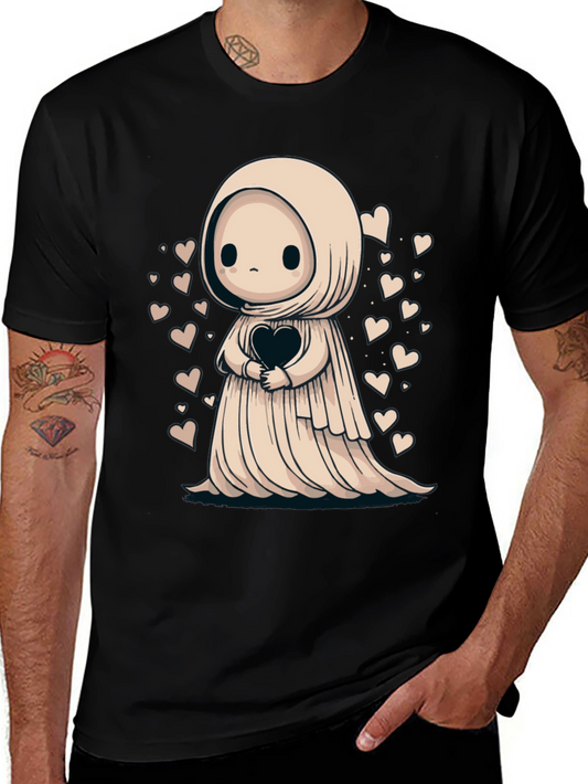 Cute Ghost Heart T-Shirt - Spooky Season Style
