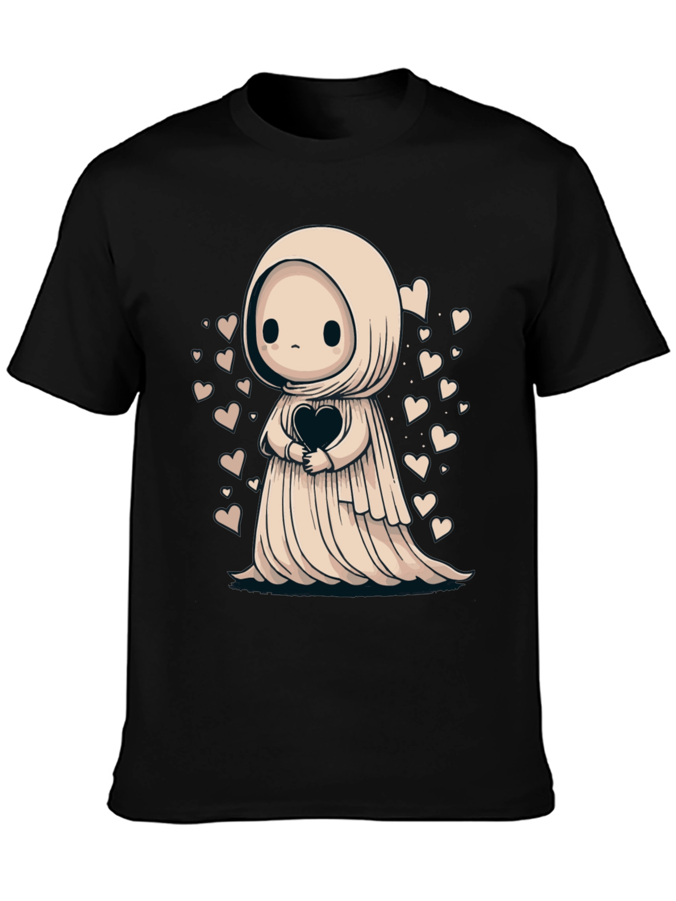 Cute Ghost Heart T-Shirt - Spooky Season Style