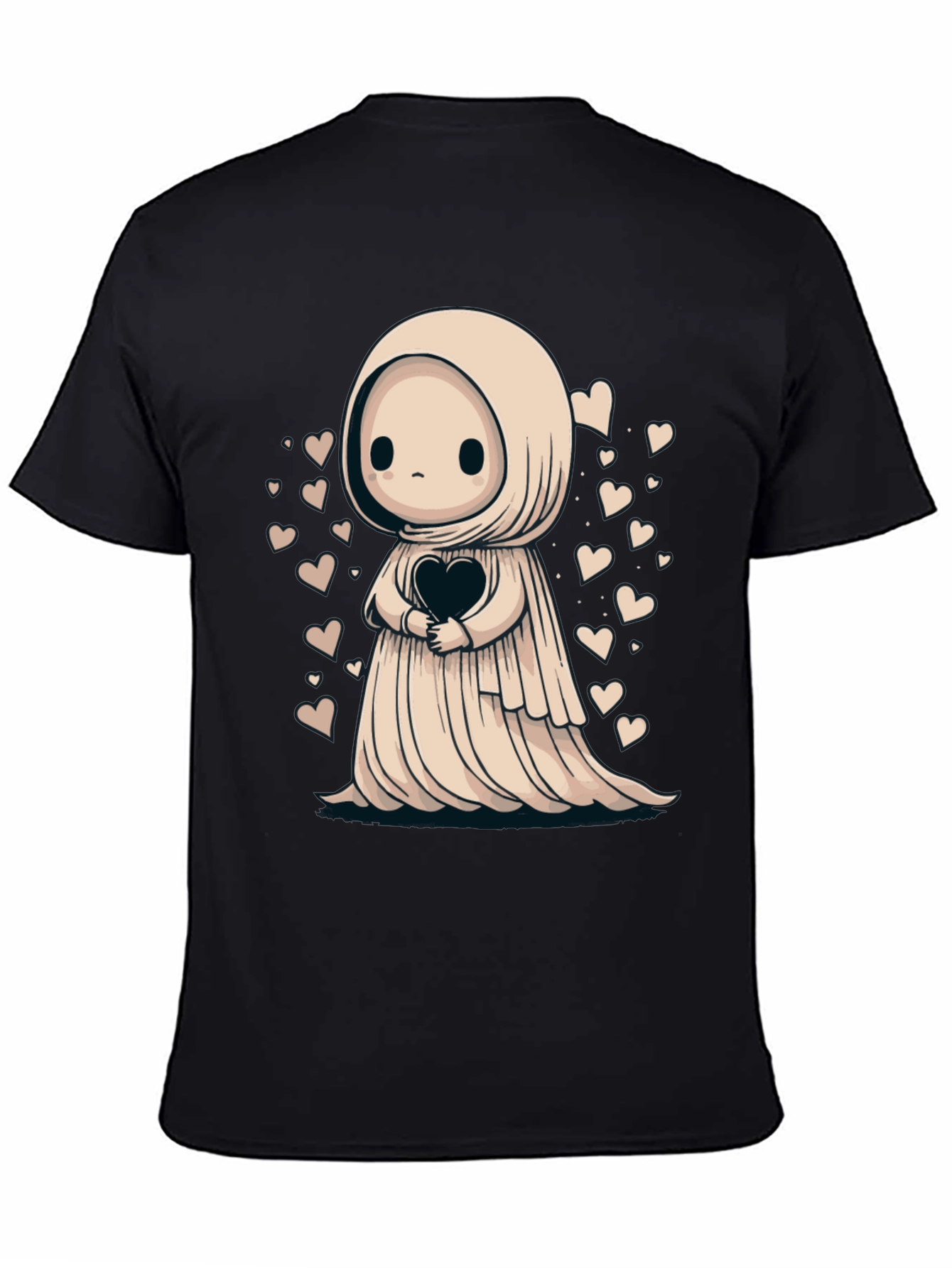 Cute Ghost Heart T-Shirt - Spooky Season Style