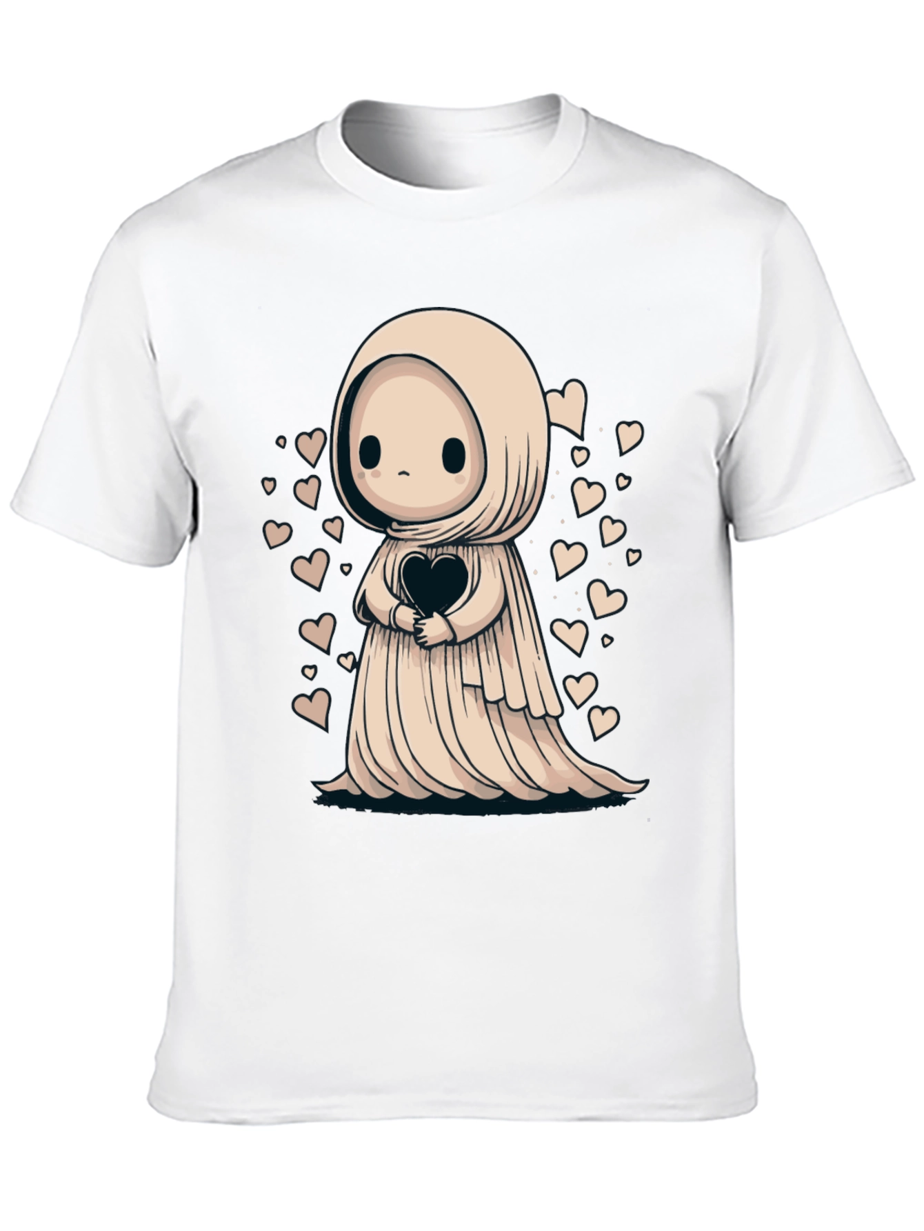 Cute Ghost Heart T-Shirt - Spooky Season Style
