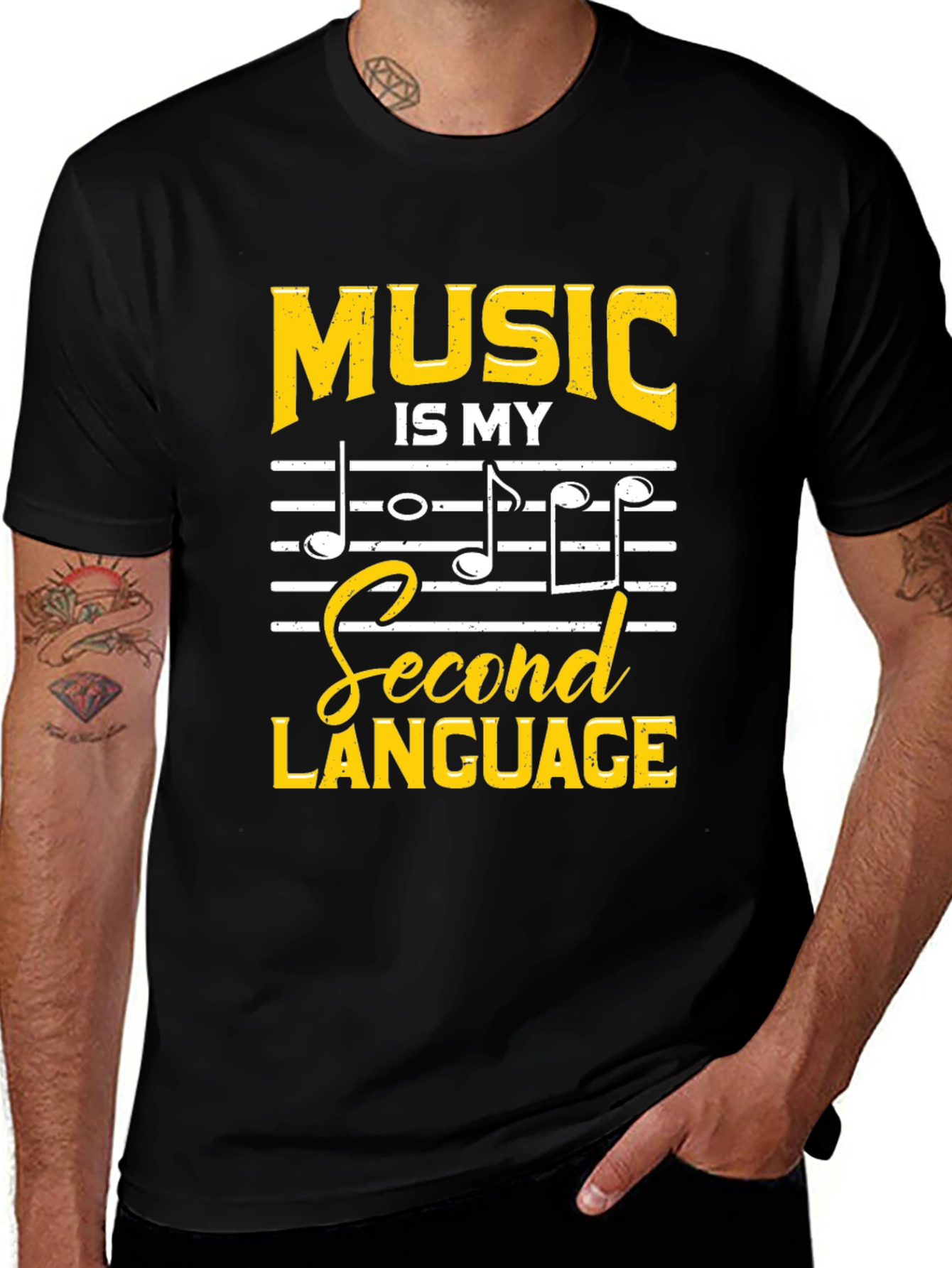 Music is My Second Language Graphic T-Shirt