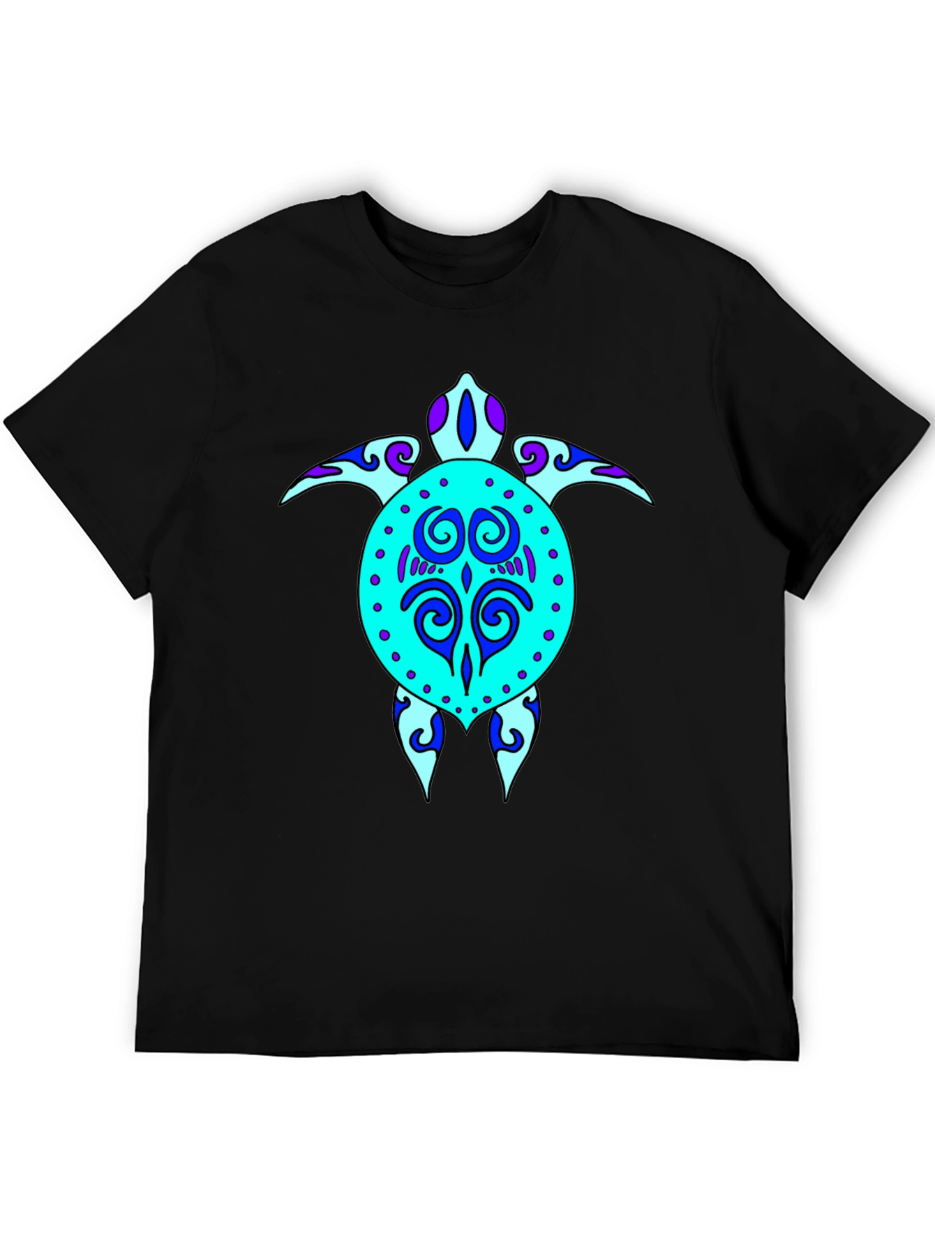 Turtle Graphic Tee - Stylish Black Cotton T-Shirt