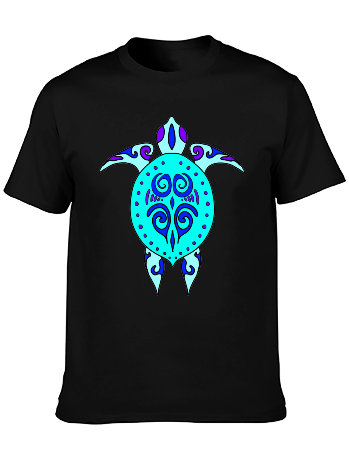 Turtle Graphic Tee - Stylish Black Cotton T-Shirt