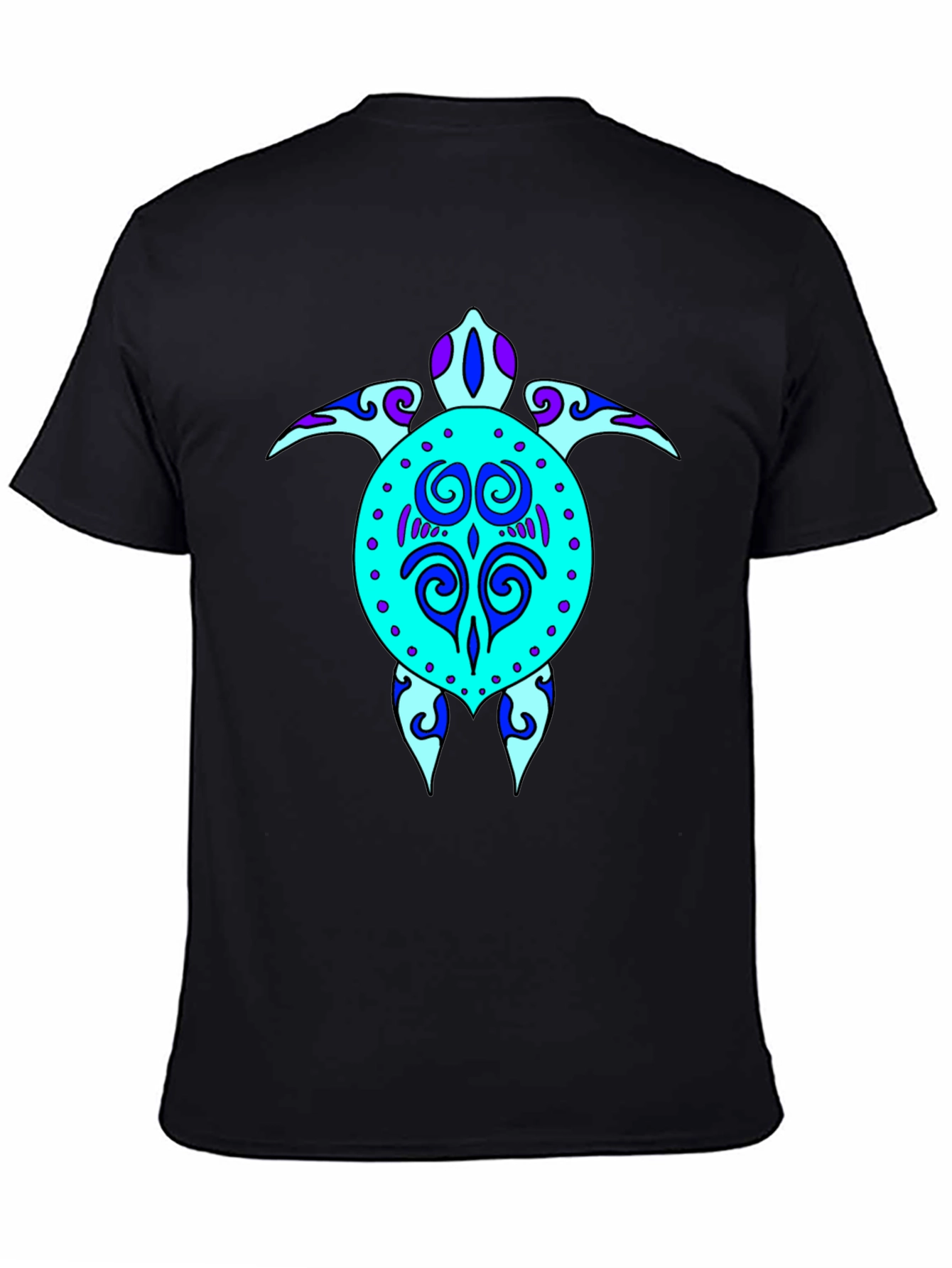 Turtle Graphic Tee - Stylish Black Cotton T-Shirt
