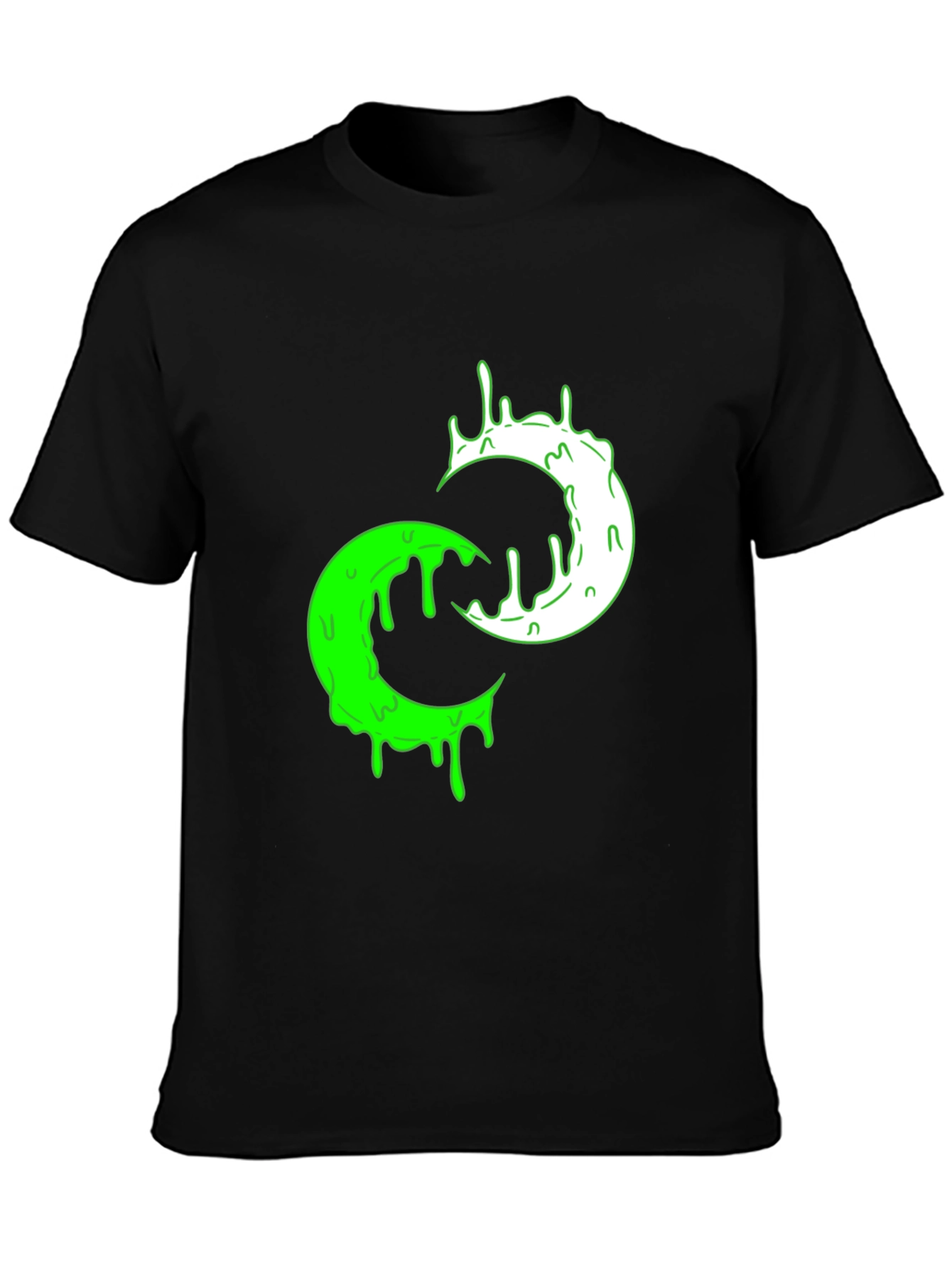 Gothic Drip Moon Graphic Tee - Black