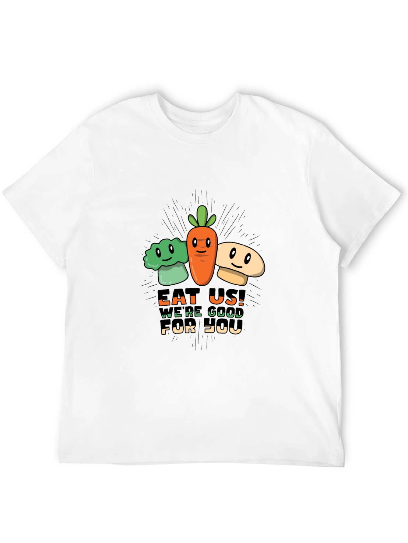 Eat Us! Vegetable Graphic Print Black Tee