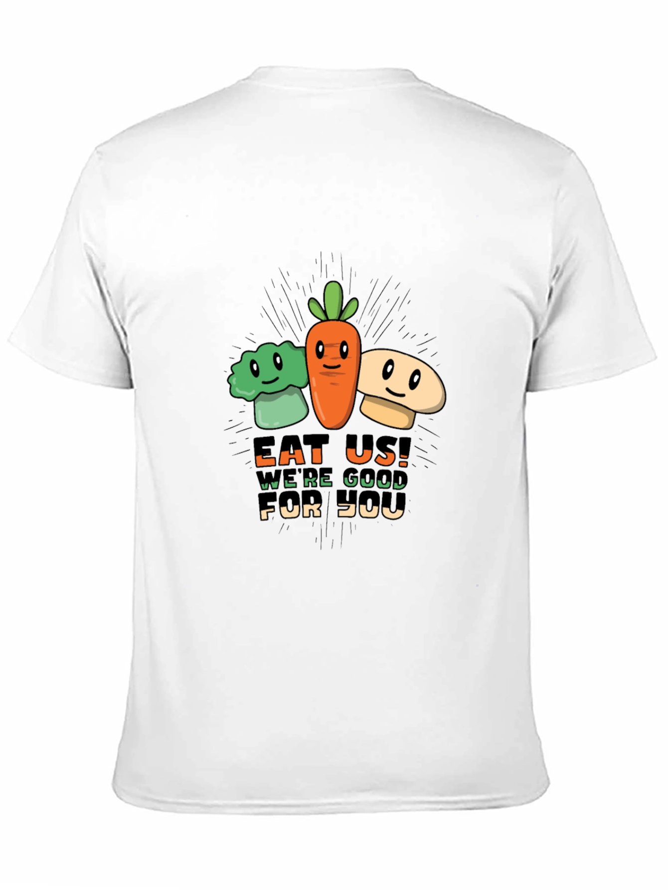 Eat Us! Vegetable Graphic Print Black Tee