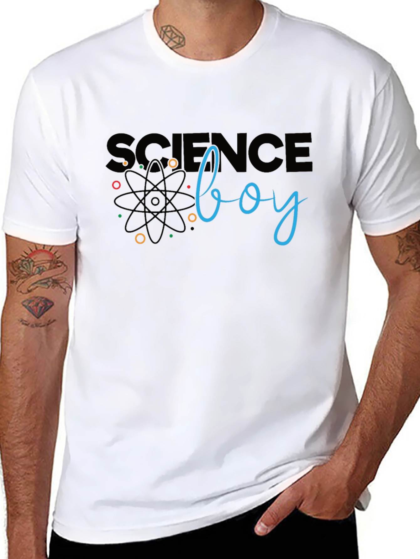 Science Boy Black Graphic T-Shirt