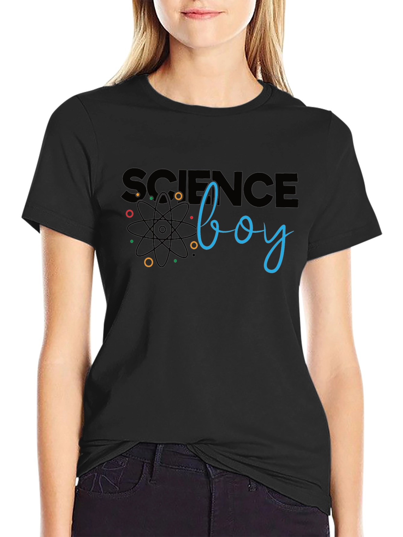 Science Boy Black Graphic T-Shirt