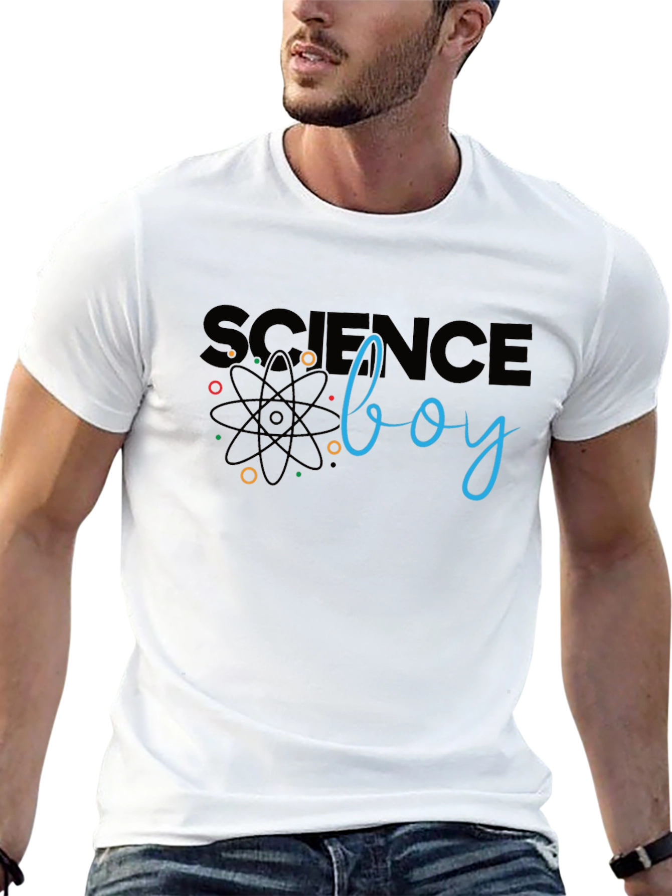 Science Boy Black Graphic T-Shirt