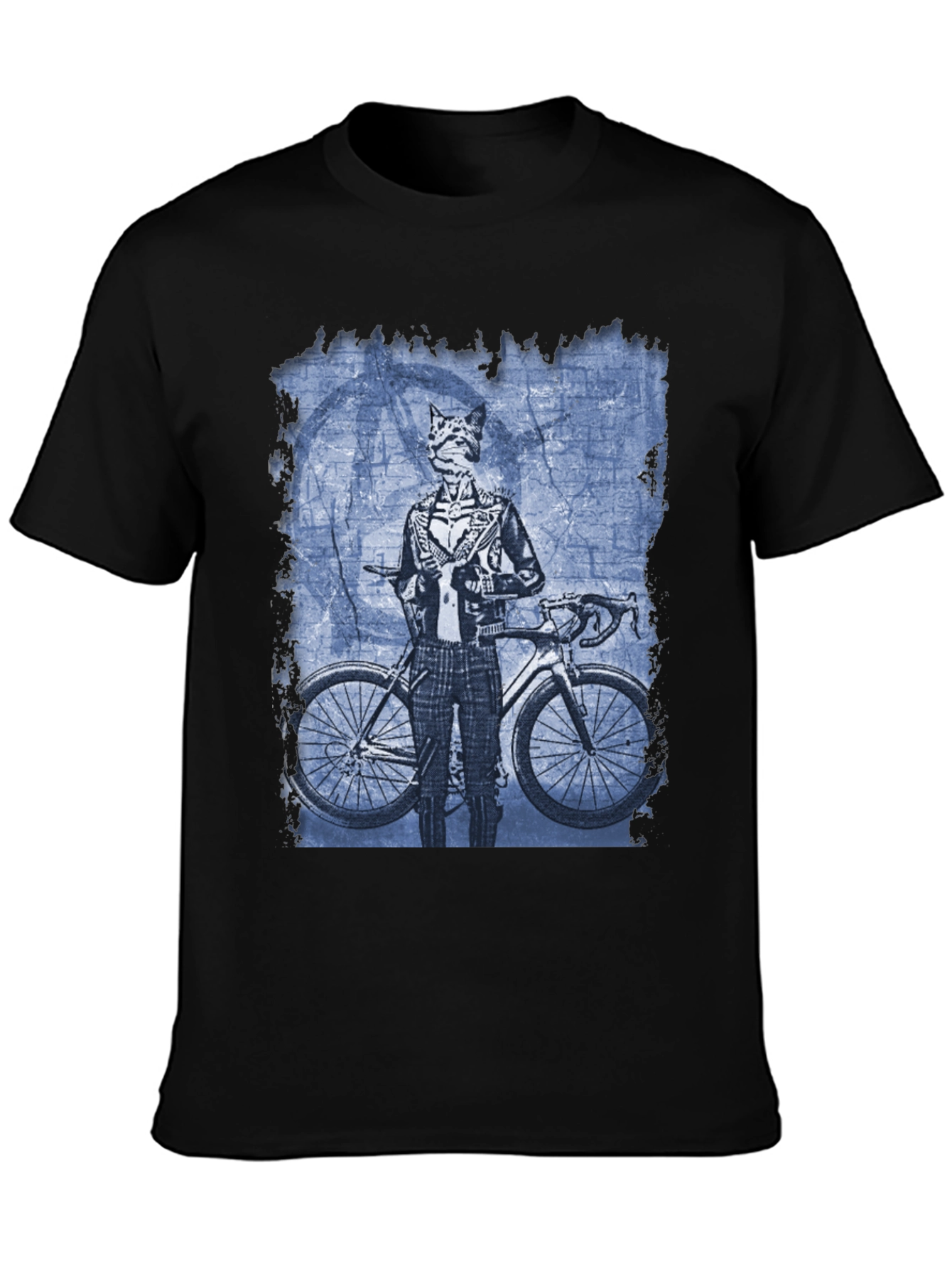 Cat Biker Graphic T-Shirt